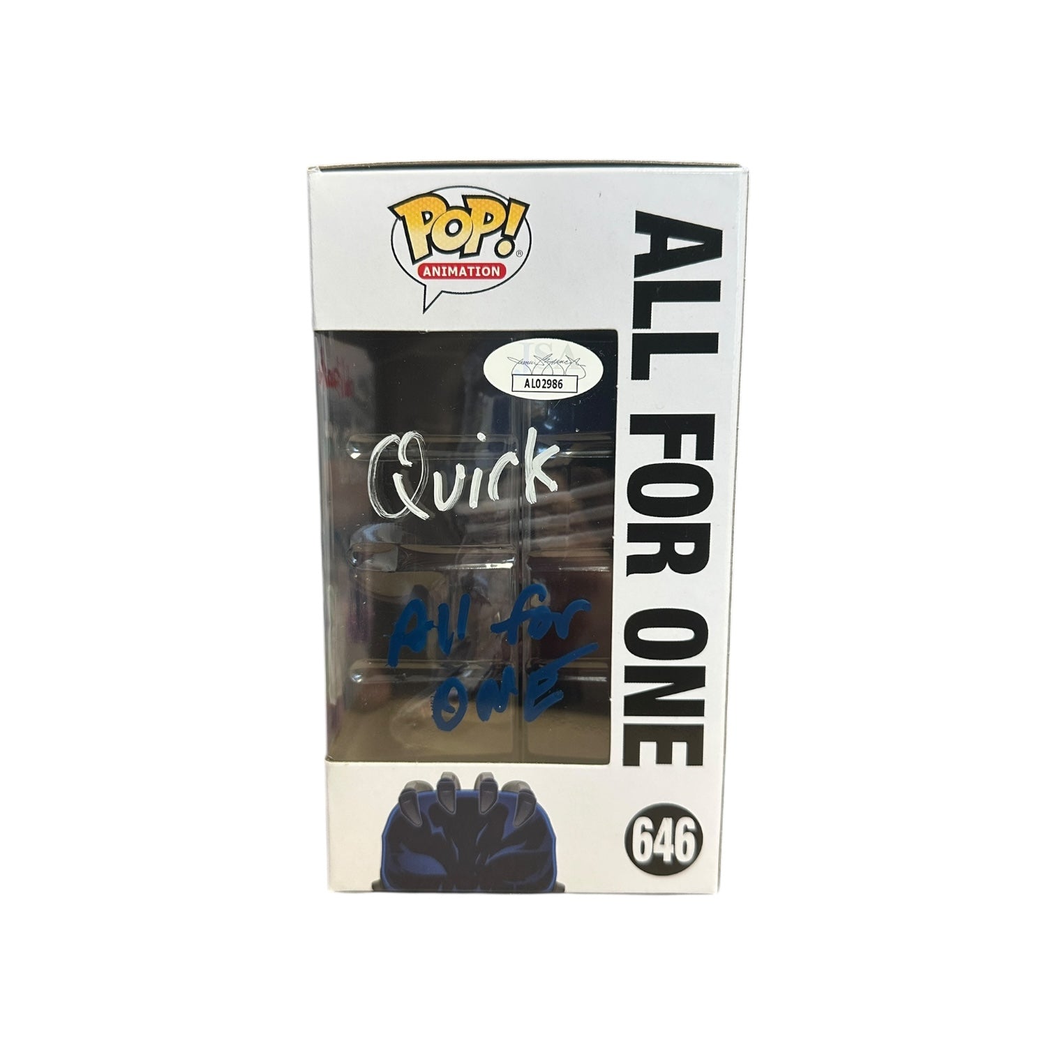 John Swasey Signed All For One #646 Funko Pop! - My Hero Academia - Big Apple Collectibles Exclusive Window
