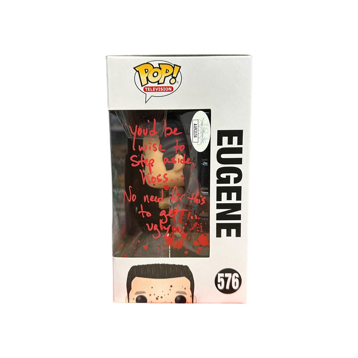 Josh McDermitt Signed Eugene #576 (Bloody) Funko Pop! - The Walking Dead - Supply Drop Exclusive Window