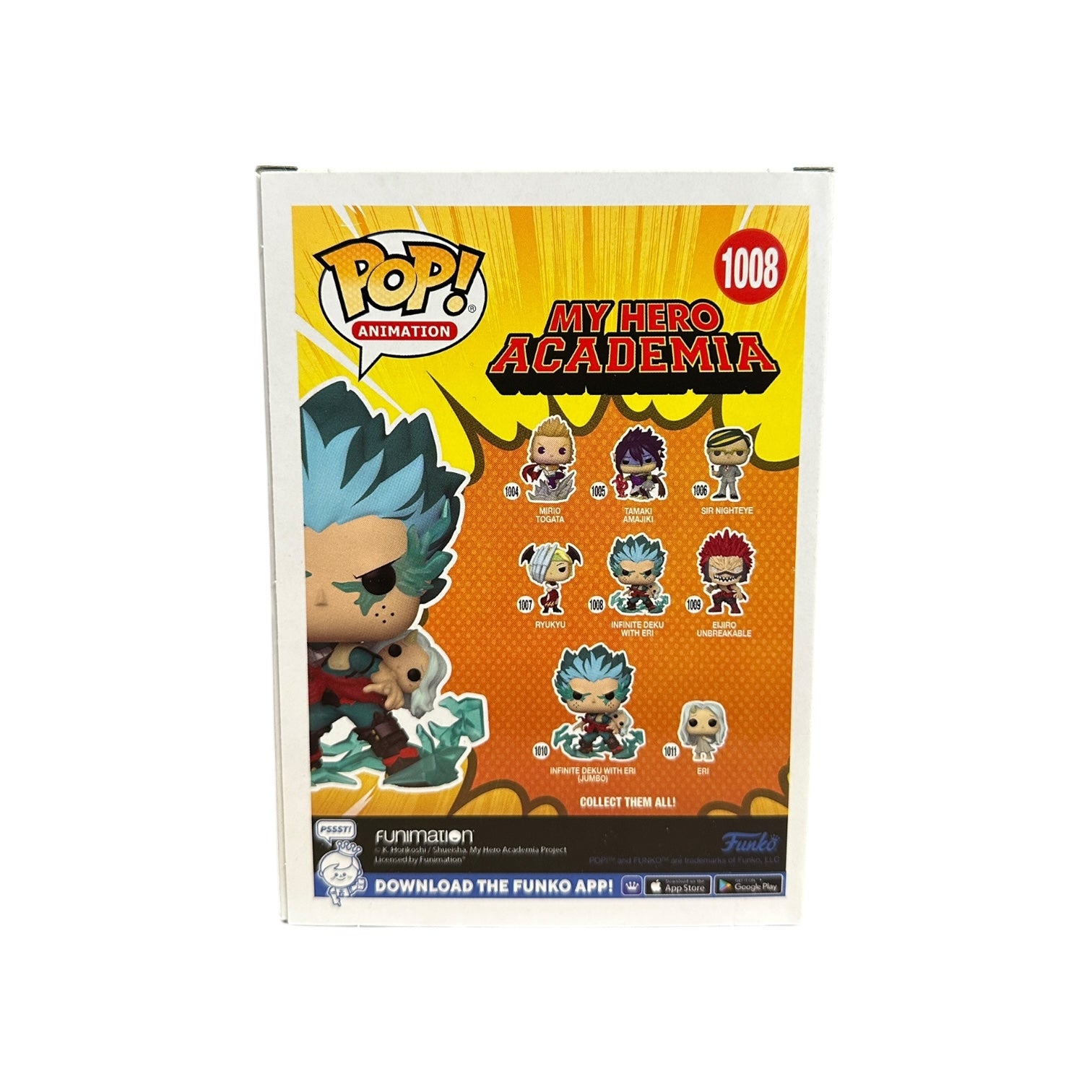 Justin Briner Signed Infinite Deku with Eri #1008 Funko Pop! - My Hero Academia Back