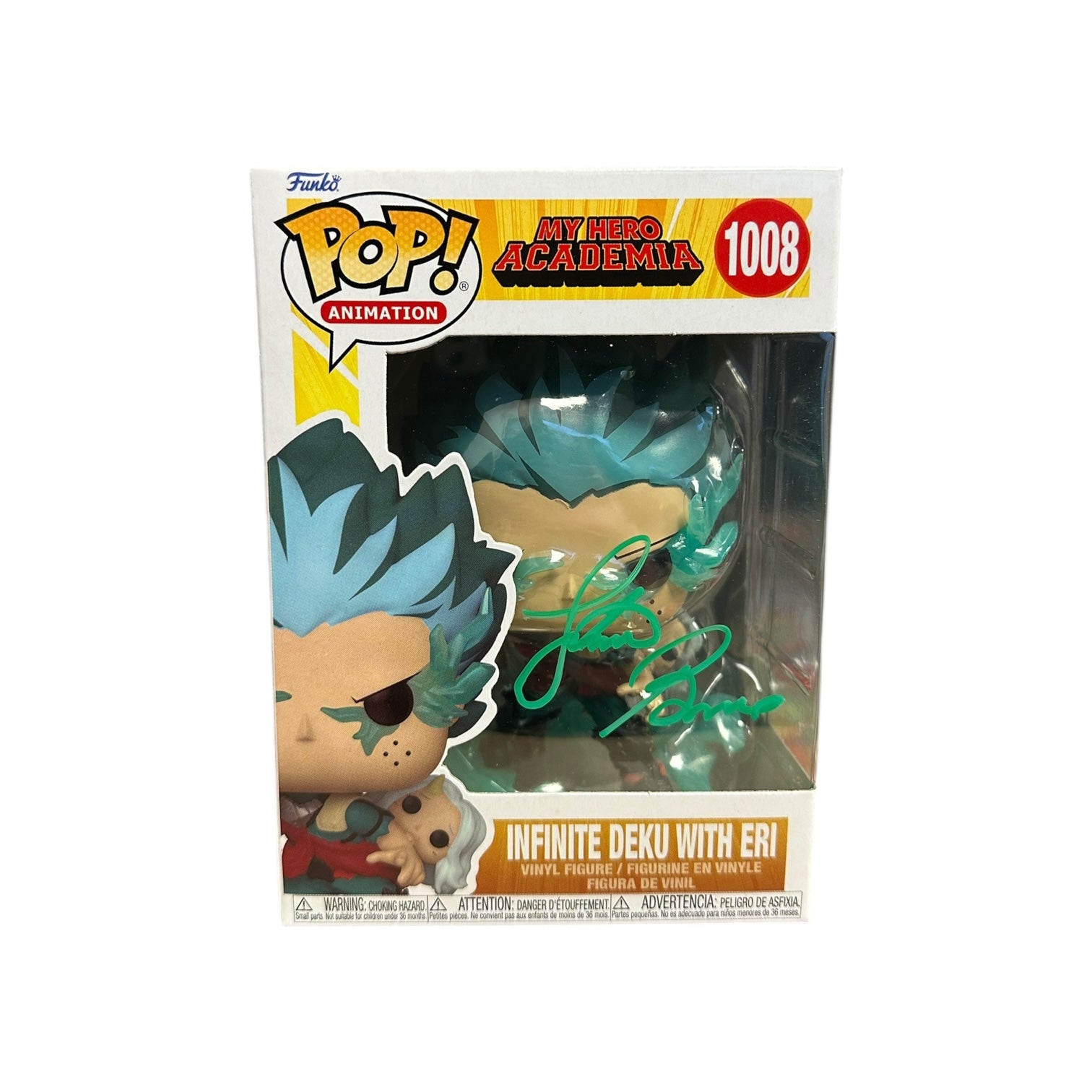 Justin Briner Signed Infinite Deku with Eri #1008 Funko Pop! - My Hero Academia Front