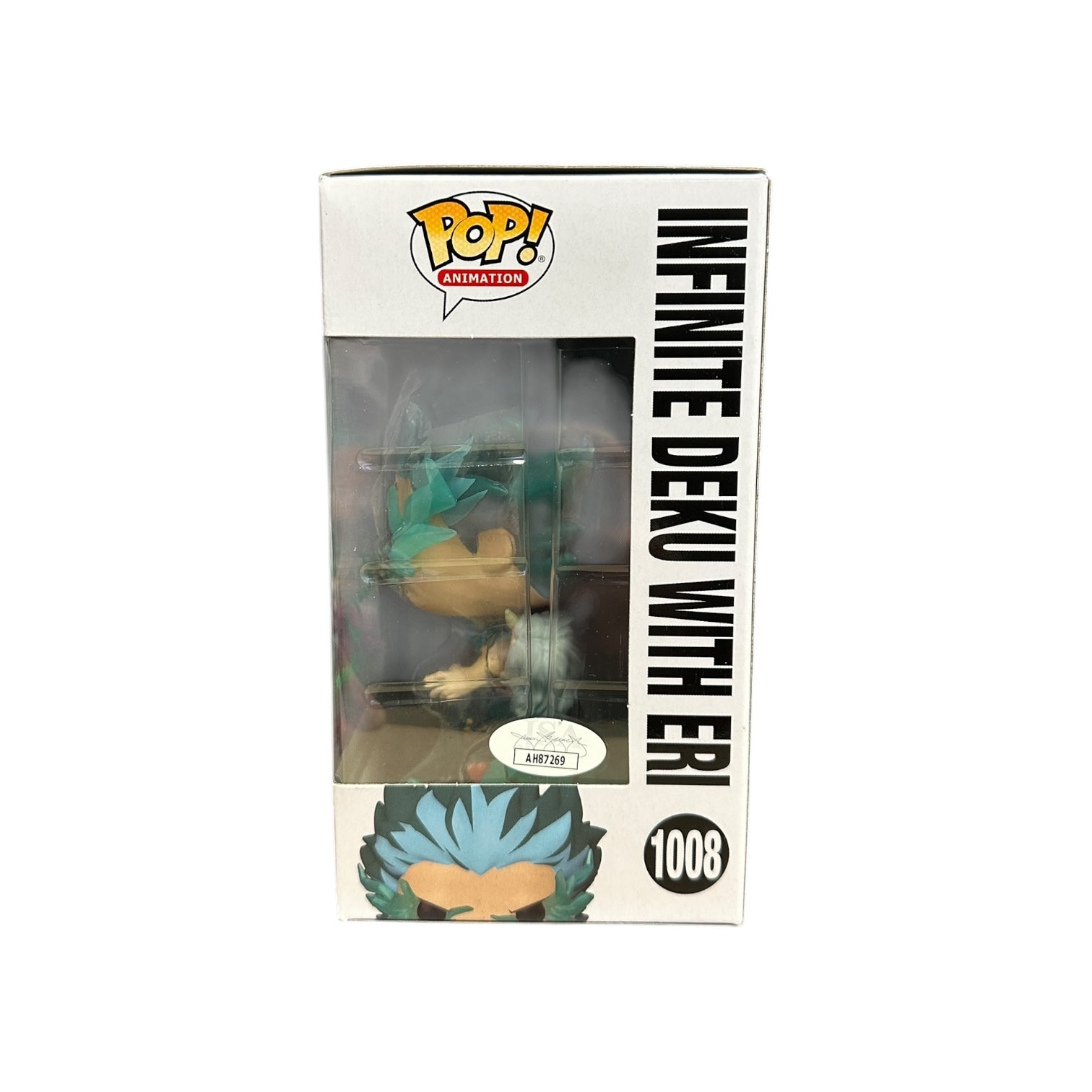 Justin Briner Signed Infinite Deku with Eri #1008 Funko Pop! - My Hero Academia Window