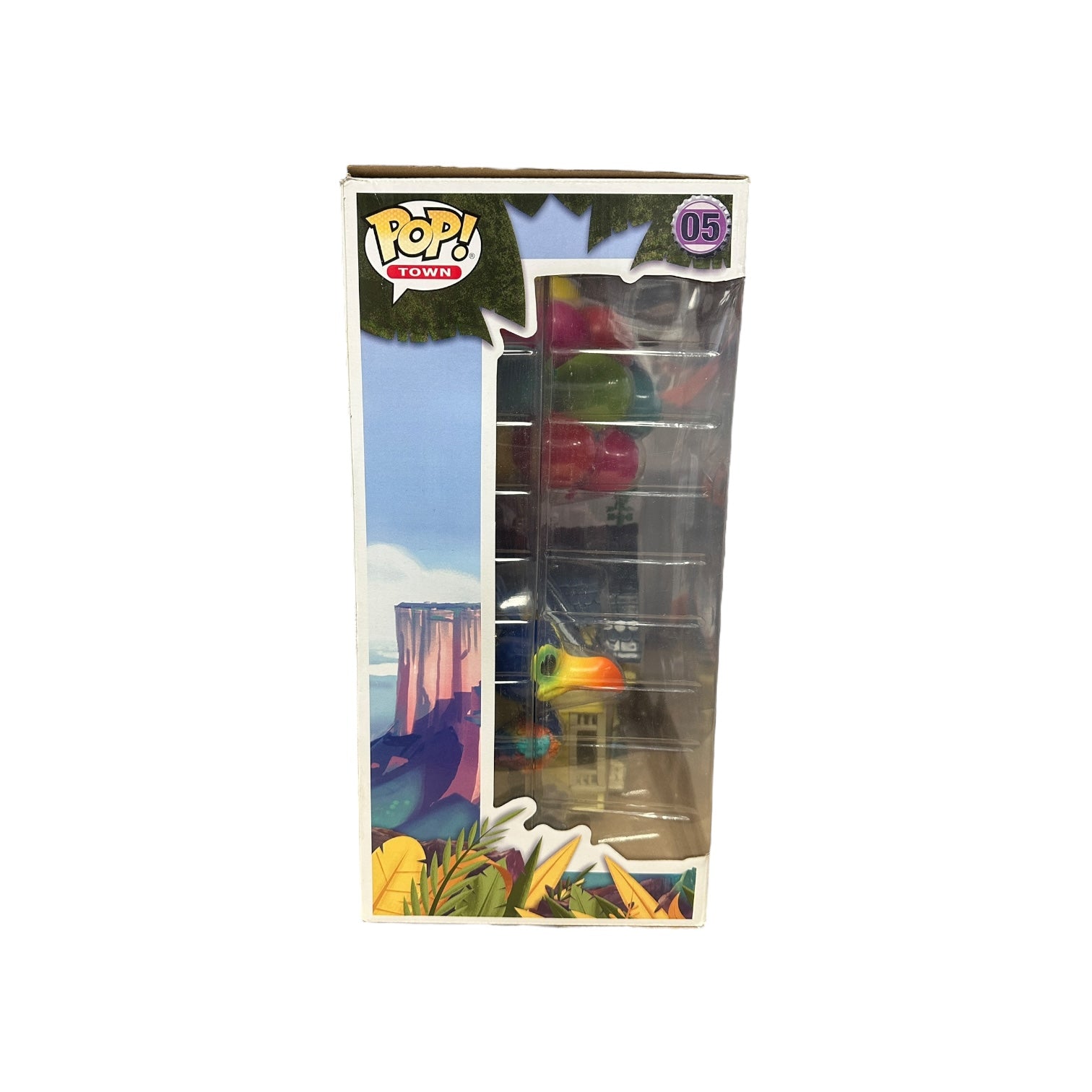 Funko Pop! vinyl figure packaging with colorful design and brand logo.