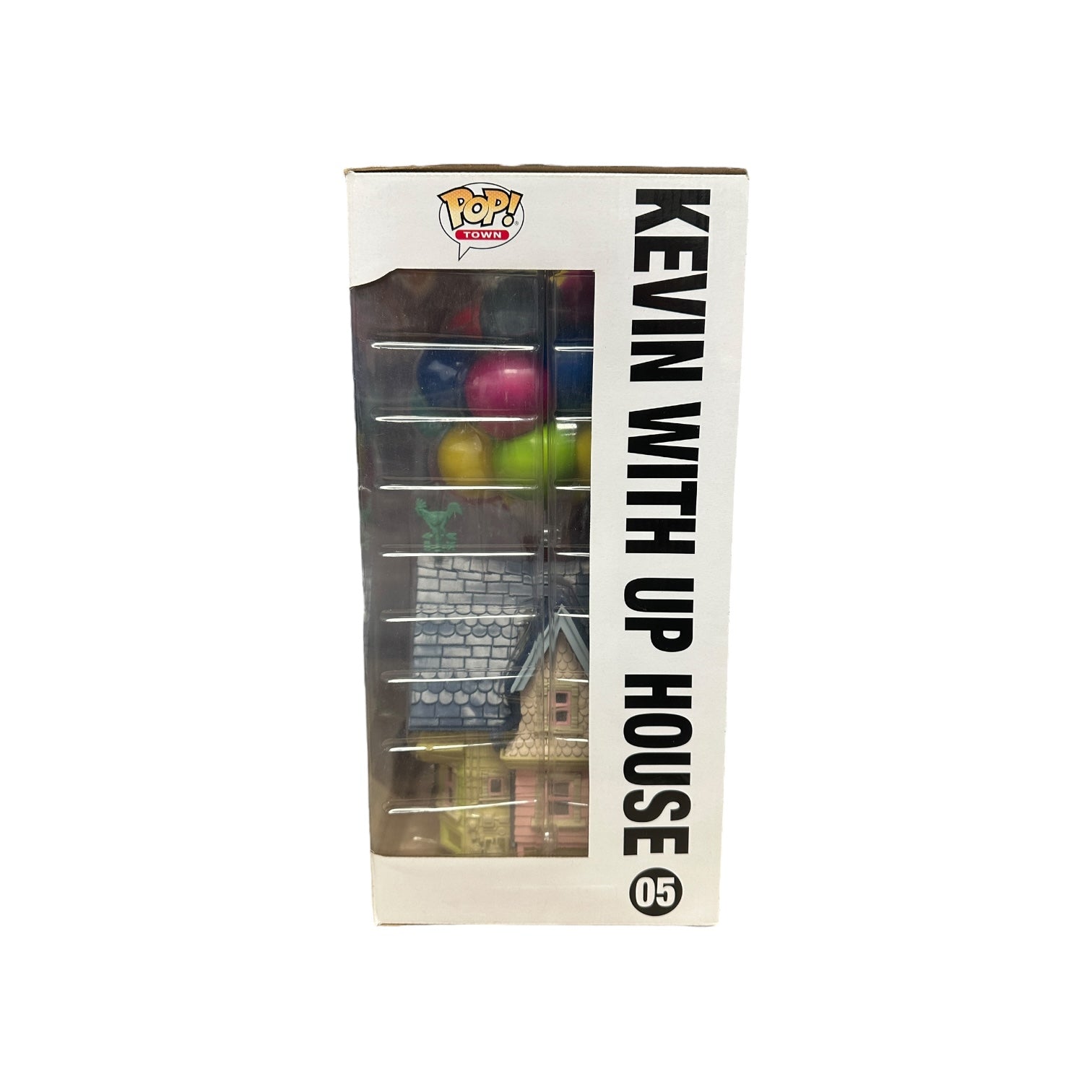 Funko Pop! packaging featuring a house and 'Kevin with Up House' text on a white background