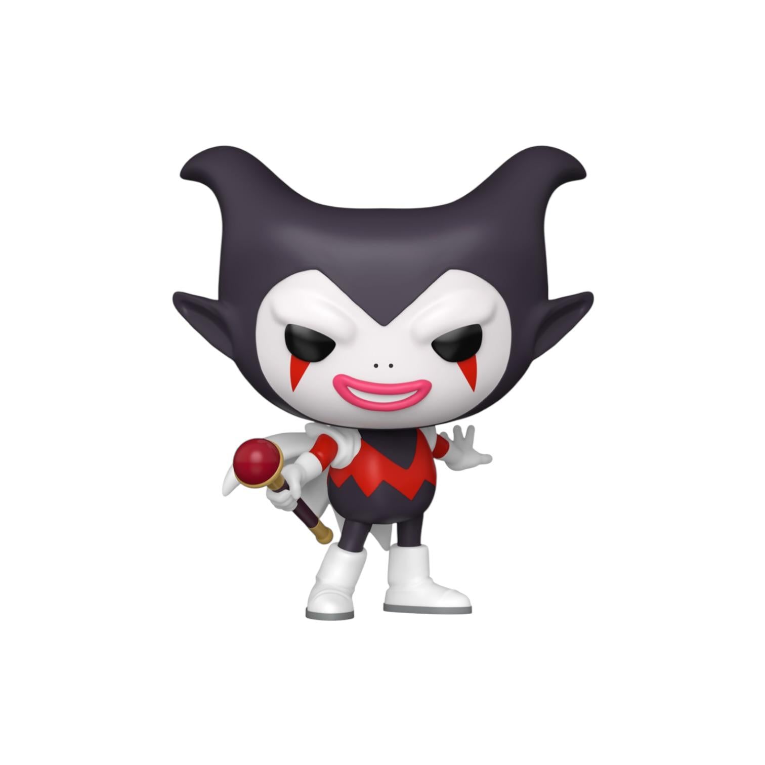 Animated character with a black hat, red and white outfit, and pink smile on a white background