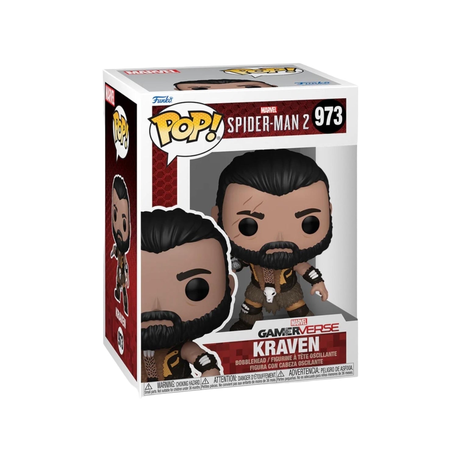 Funko Pop! figure of Kraven from Spider-Man 2, part of the Gamerverse collection, showcasing vibrant colors and details.