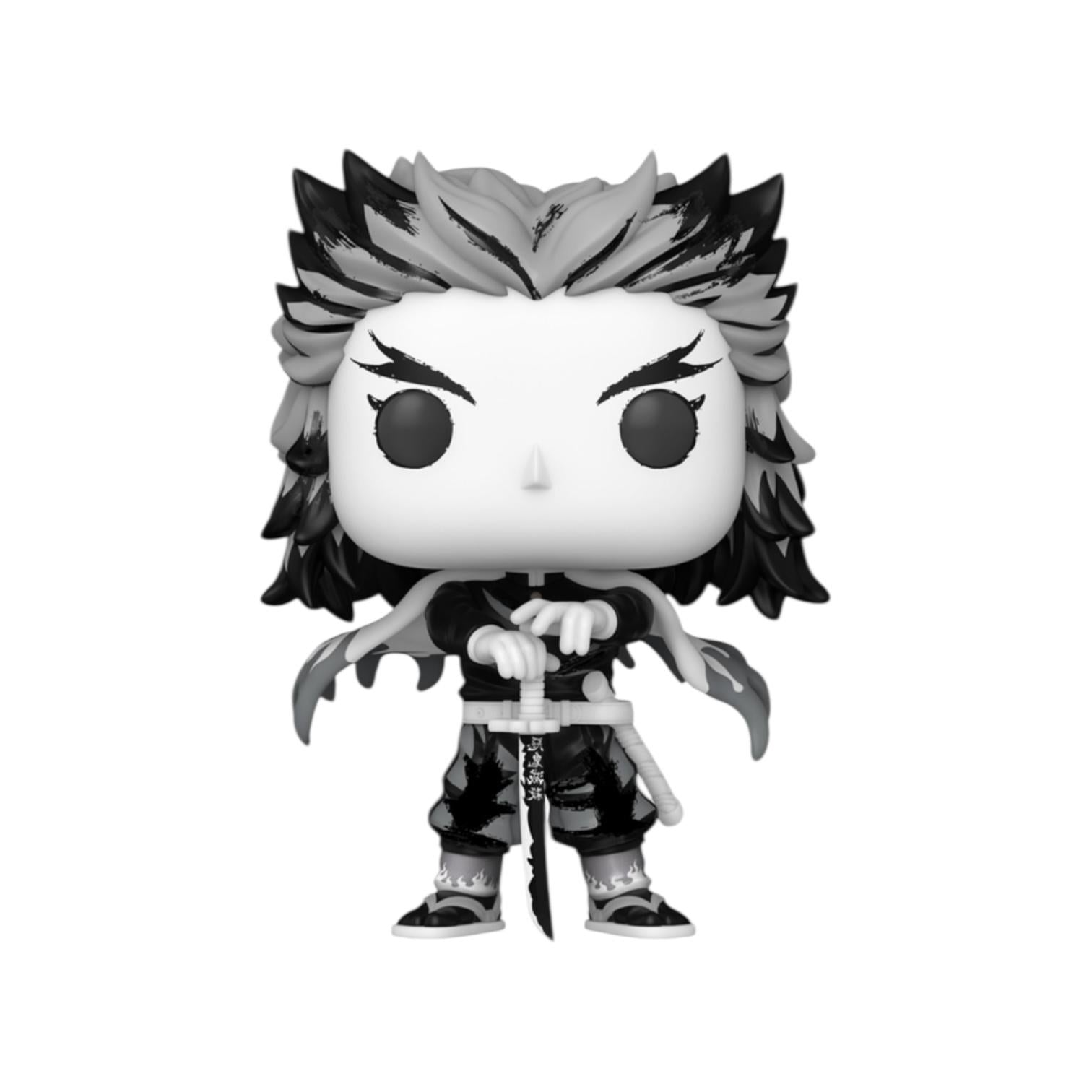 Funko Pop! vinyl figure with spiky hair and black and white outfit on a white background