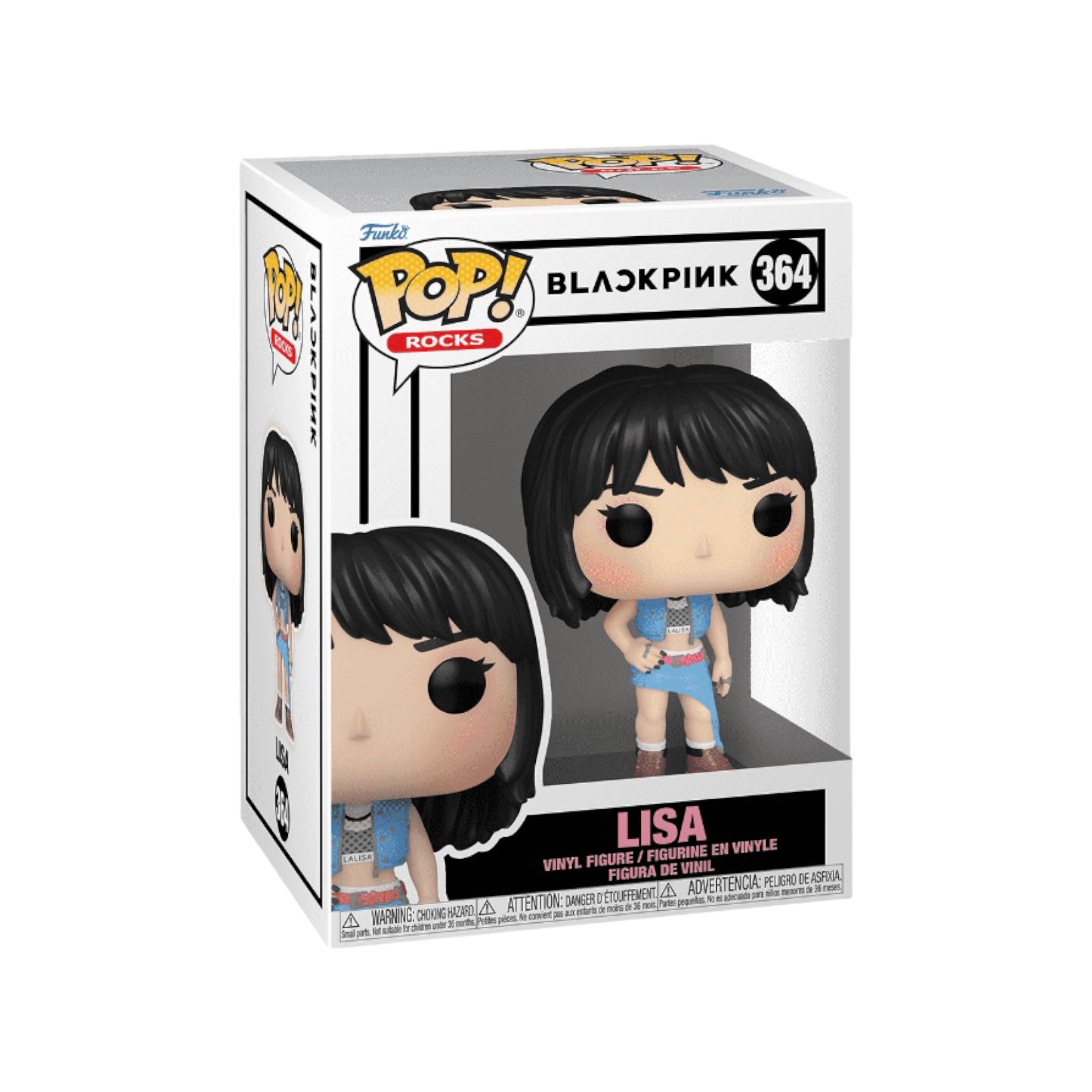 Funko Pop! figure of Lisa from Blackpink, showcasing her stylish outfit and signature pose, perfect for any K-pop fan.