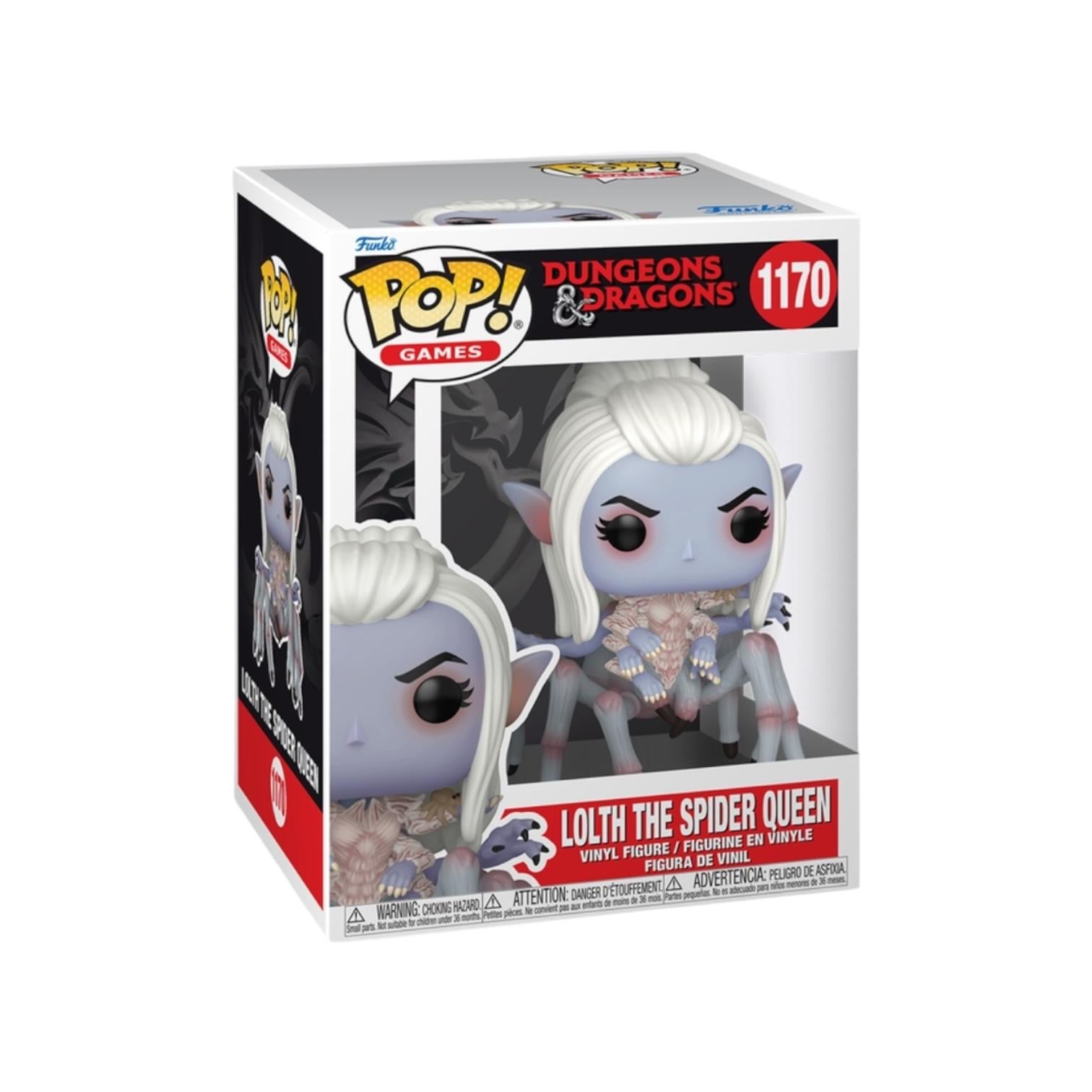 Funko Pop! vinyl figure of Lloth the Spider Queen in packaging with Dungeons & Dragons branding.