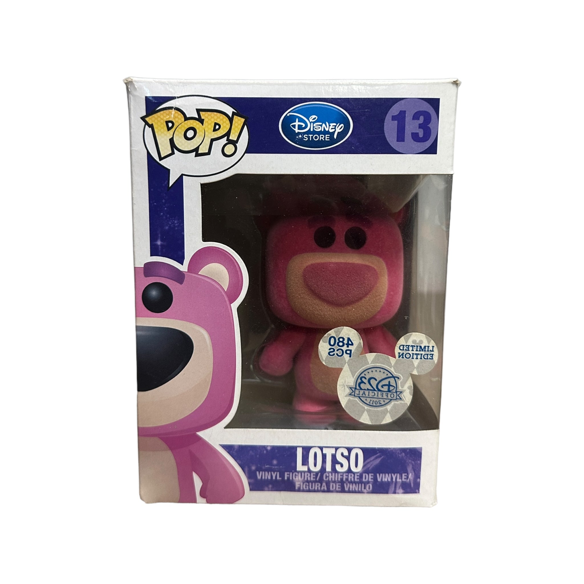 Flocked Lotso #13 Funko Pop! from Disney Series 2, D23 2011 Exclusive, limited to 480 pieces, condition 5/10.