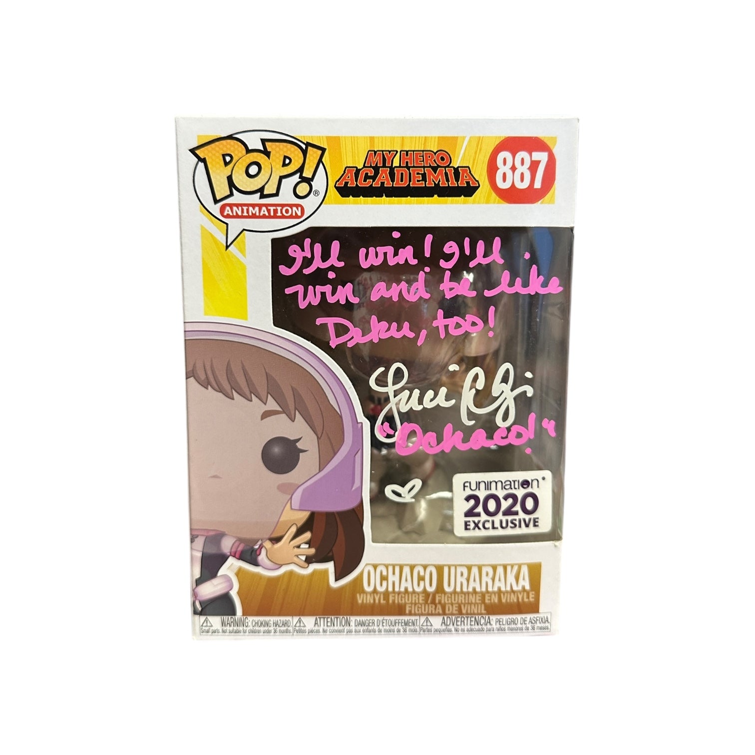 Luci Christian Signed Ochaco Uraraka #887 Funko Pop! - My Hero Academia - Funimation Exclusive Front