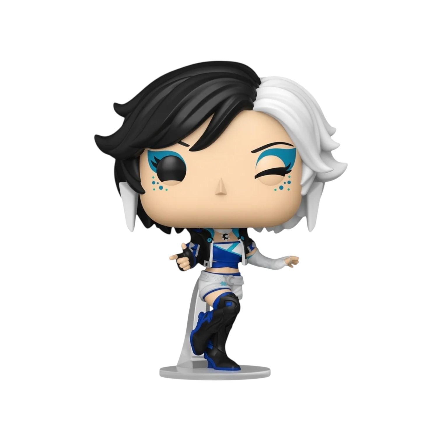Funko Pop! vinyl figure with black and white hair on a white background