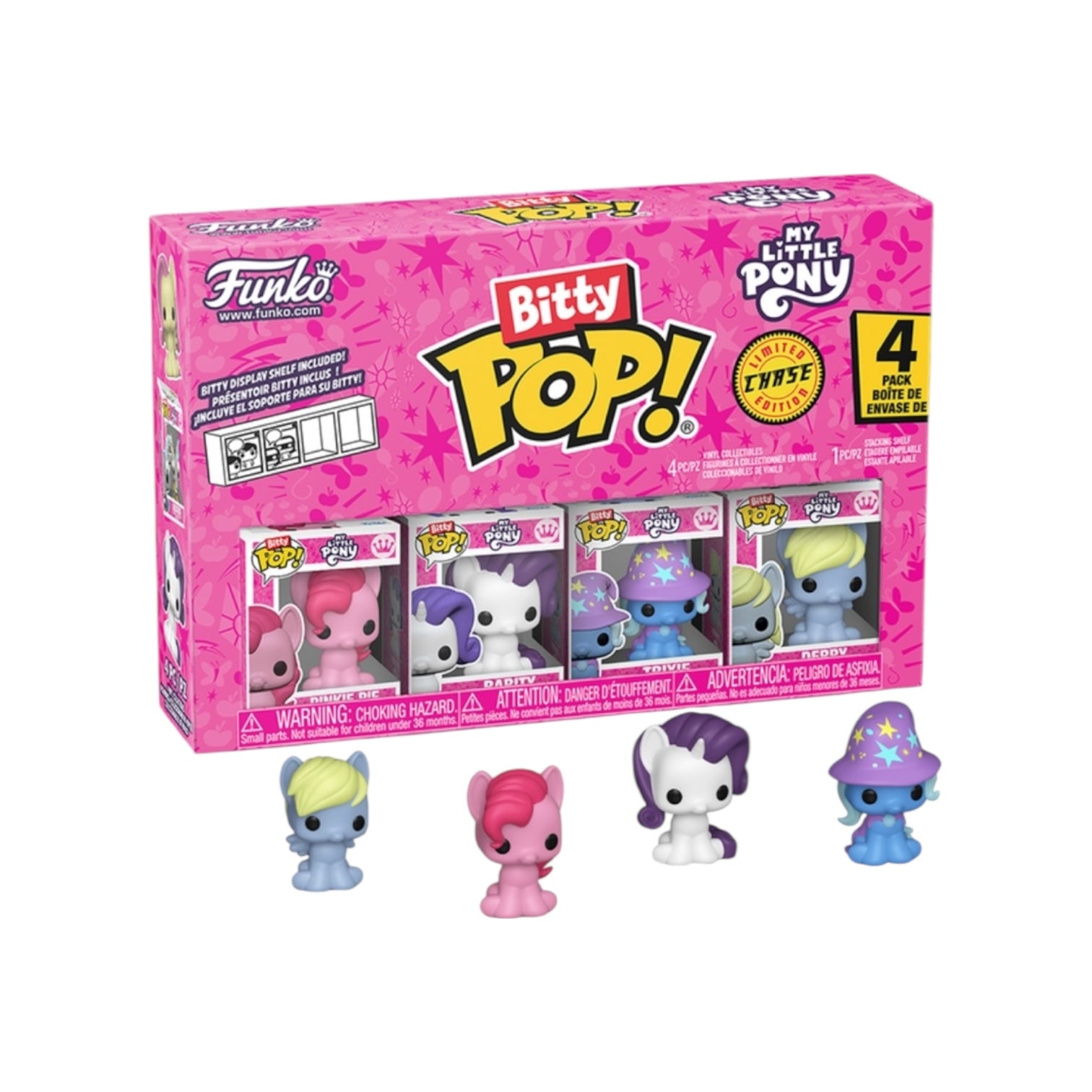 Funko Bitty Pop! My Little Pony packaging with figures displayed in front