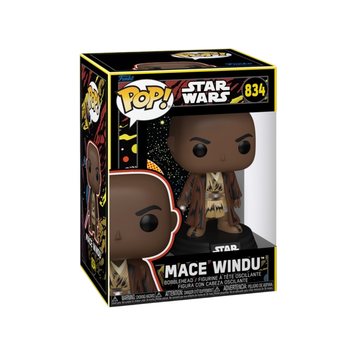 Funko Pop! Mace Windu figure packaging with Star Wars branding