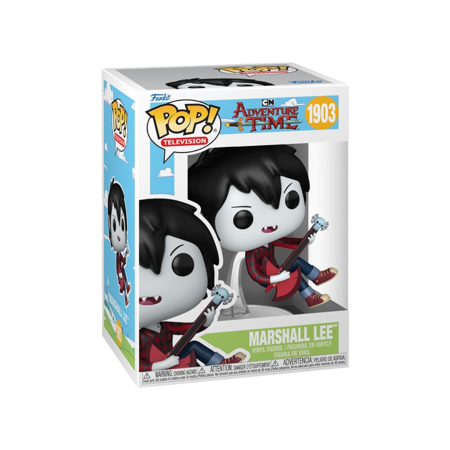 Funko Pop! vinyl figure packaging featuring Marshall Lee from Adventure Time.