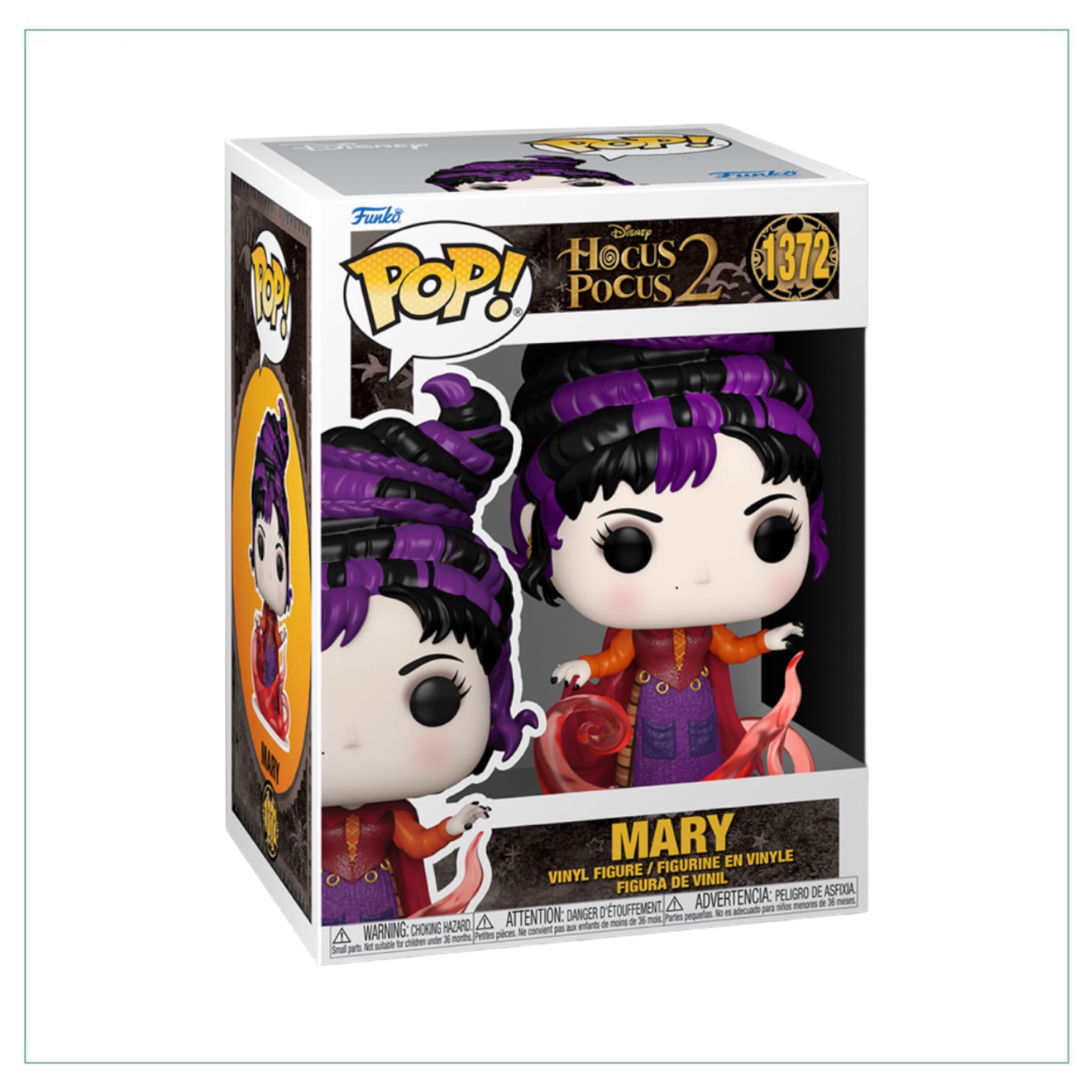 Funko Pop! figure of Mary from Hocus Pocus 2, featuring her signature outfit and playful expression.