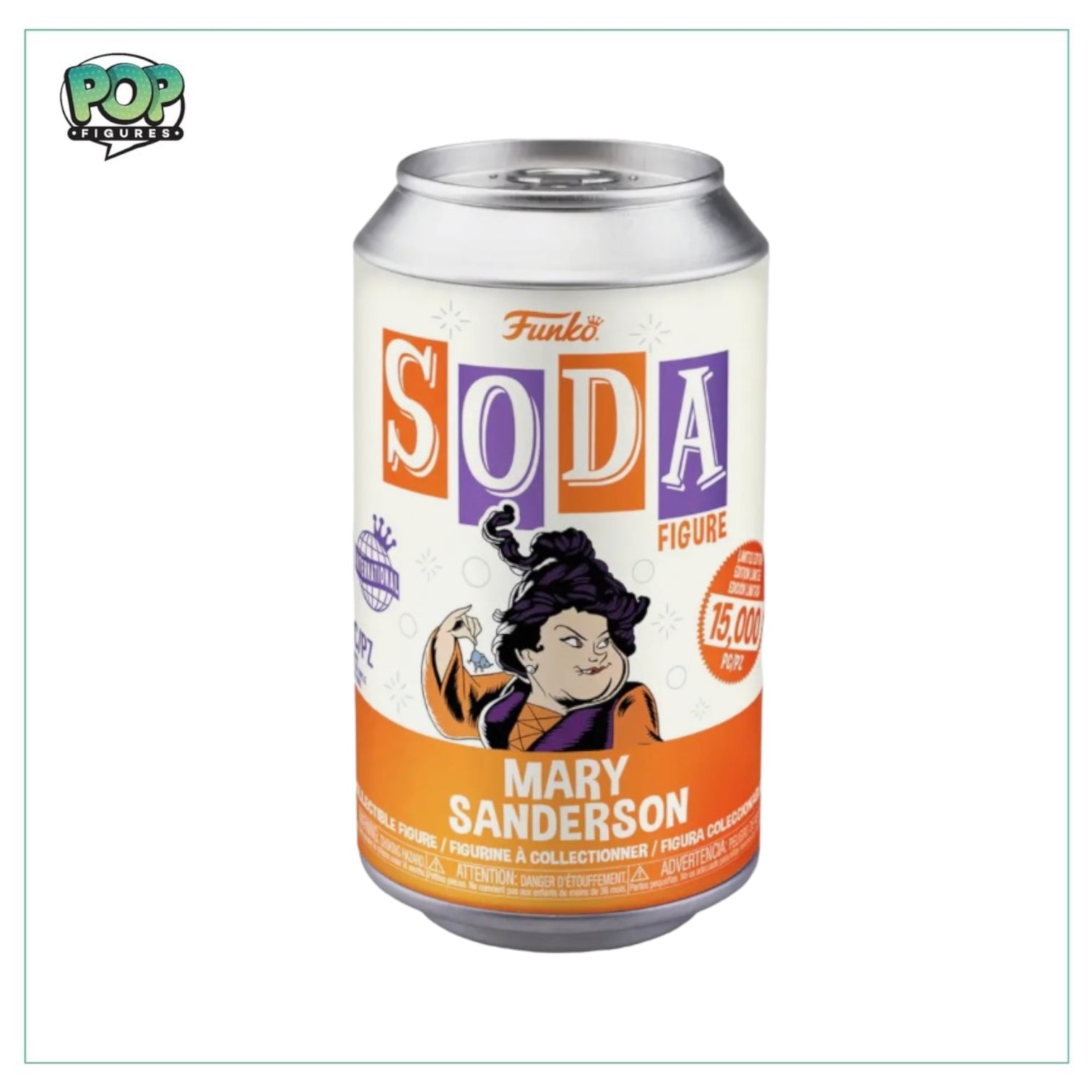  Mary Sanderson Funko Soda Vinyl Figure from Hocus Pocus, limited edition of 15,000 pieces, includes chance of chase variant.