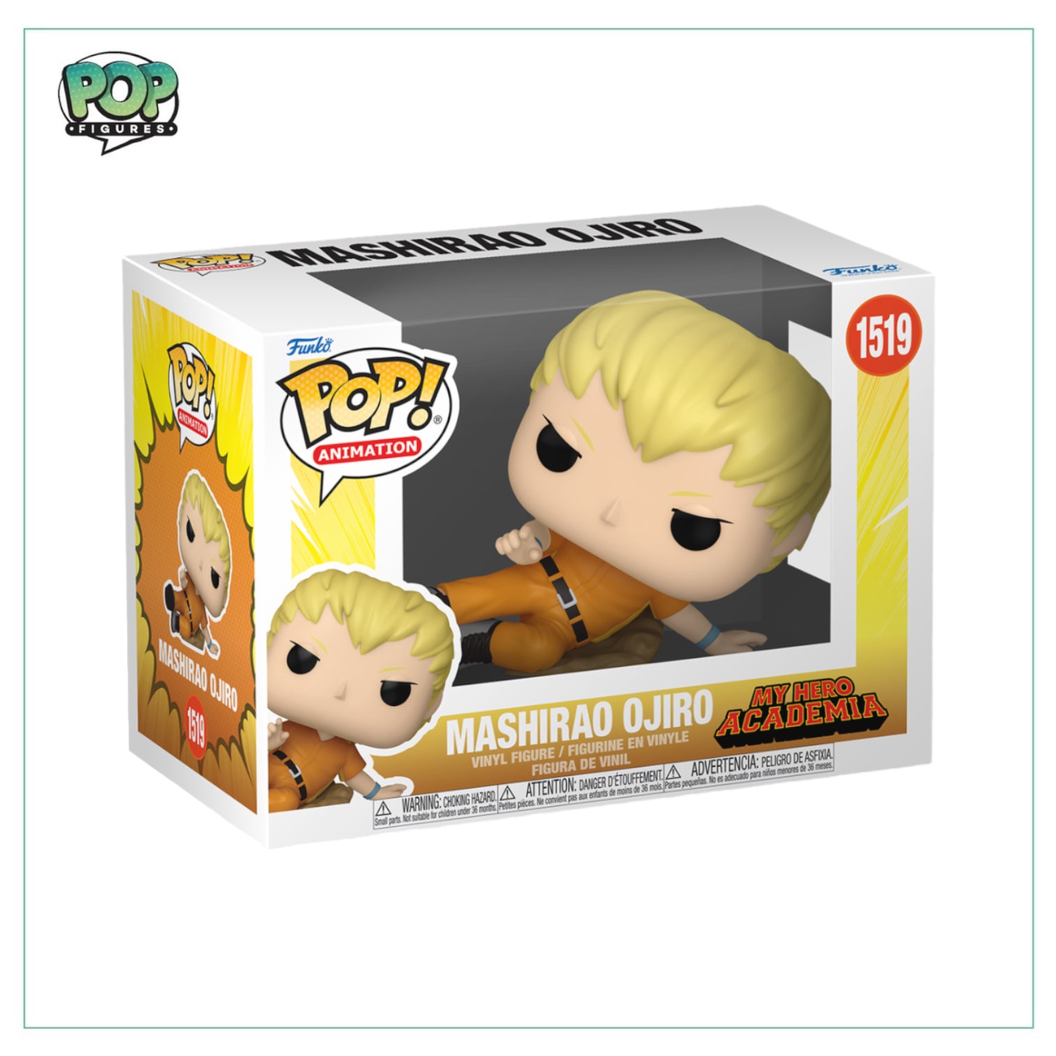 Funko Pop! figure of Mashirao Ojiro from My Hero Academia, featuring his signature tail and hero costume.
