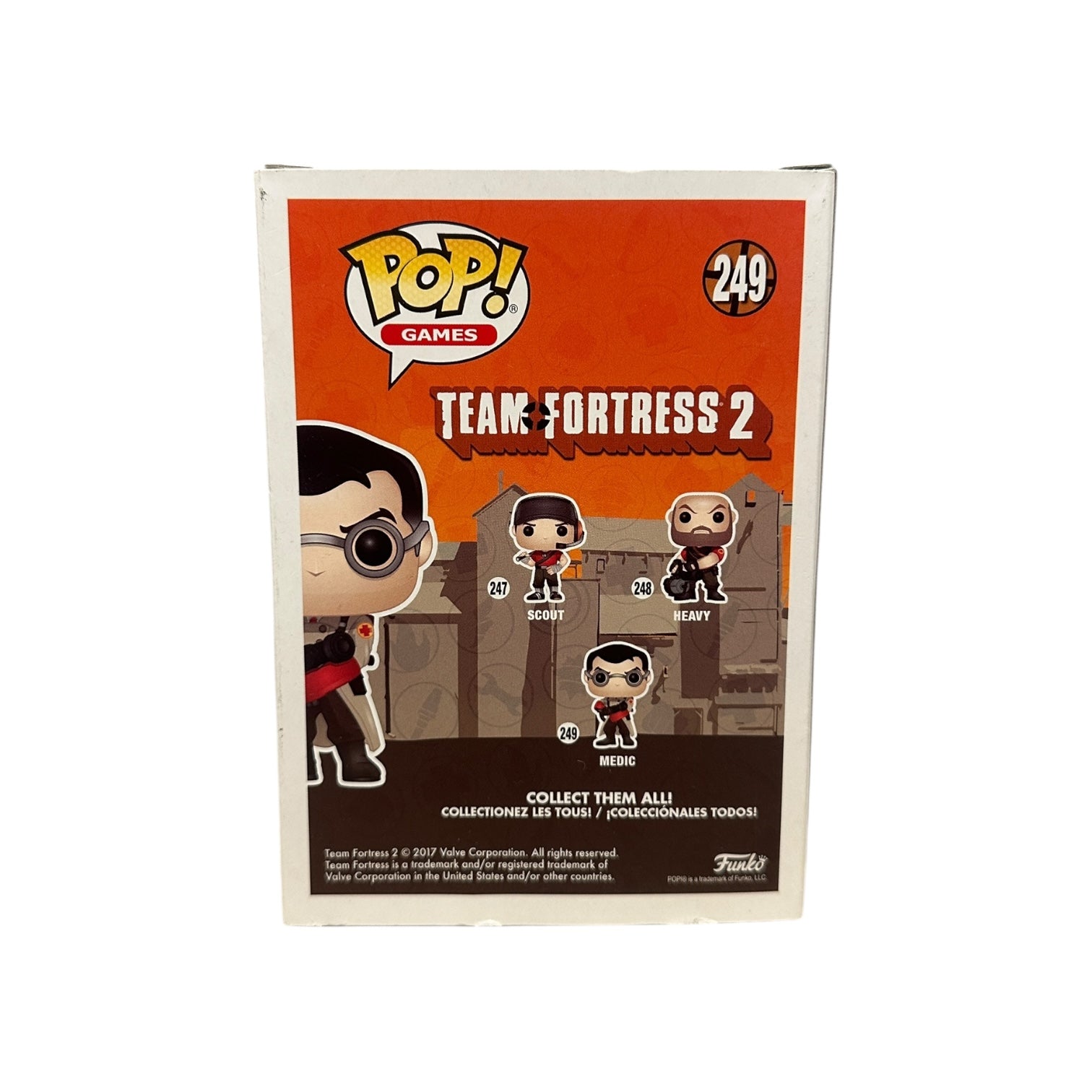 Funko Pop! vinyl of medic back of box