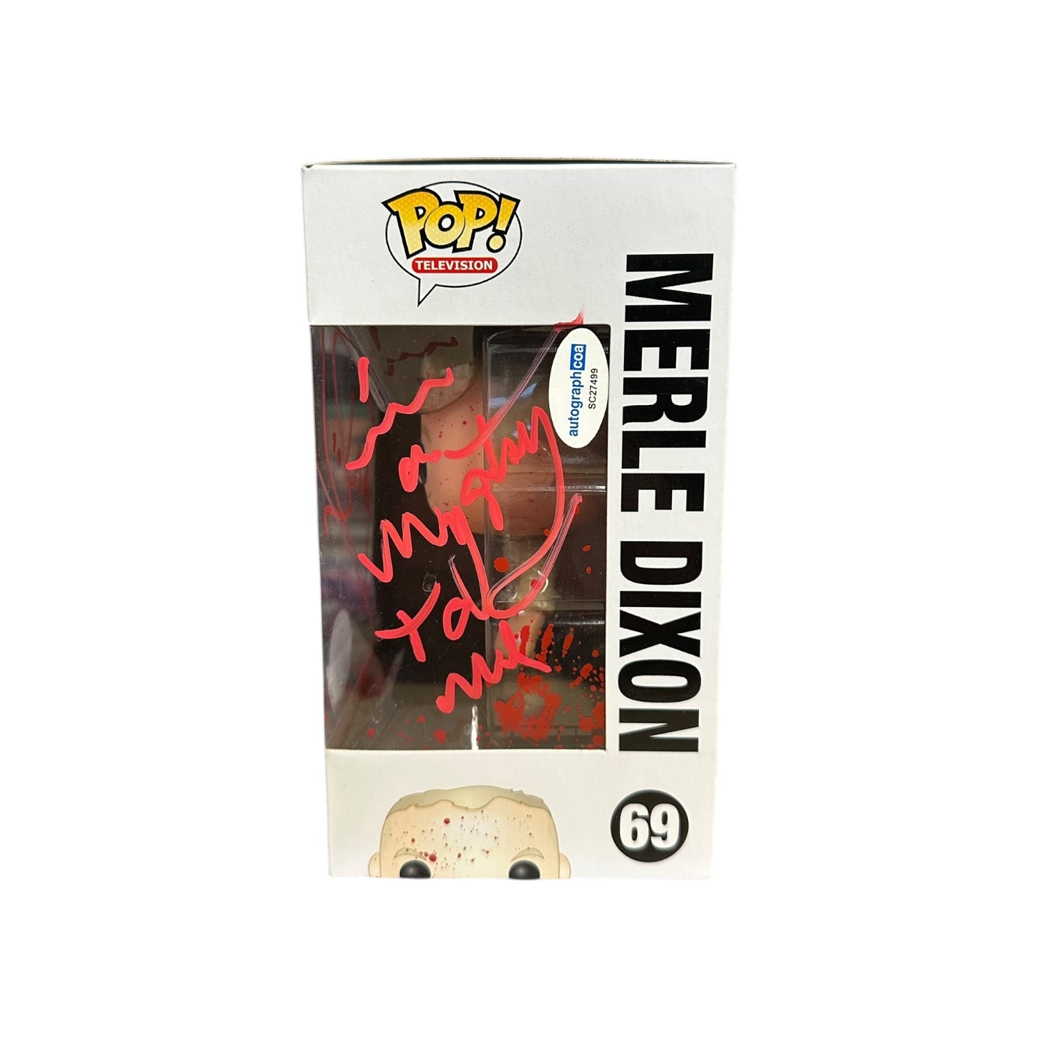 Michael Rooker Signed Merle Dixon #69 (Bloody) Funko Pop! - The Walking Dead - Tampa Bay Comic Con 2013 Exclusive Window