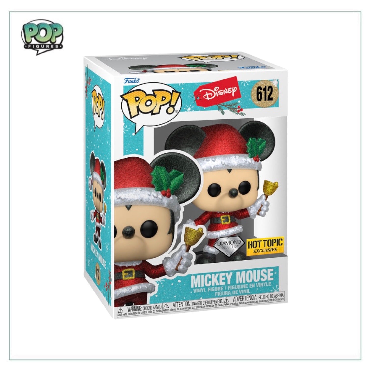 Mickey Mouse #612 Diamond Collection Funko Pop! figure, exclusive to Hot Topic, featuring a sparkling design.
