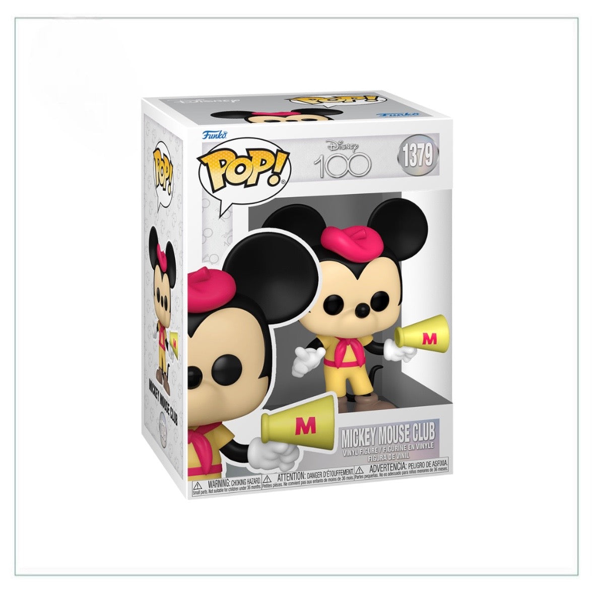 Funko Pop! figure of Mickey Mouse from the Mickey Mouse Club, celebrating Disney's 100th anniversary.