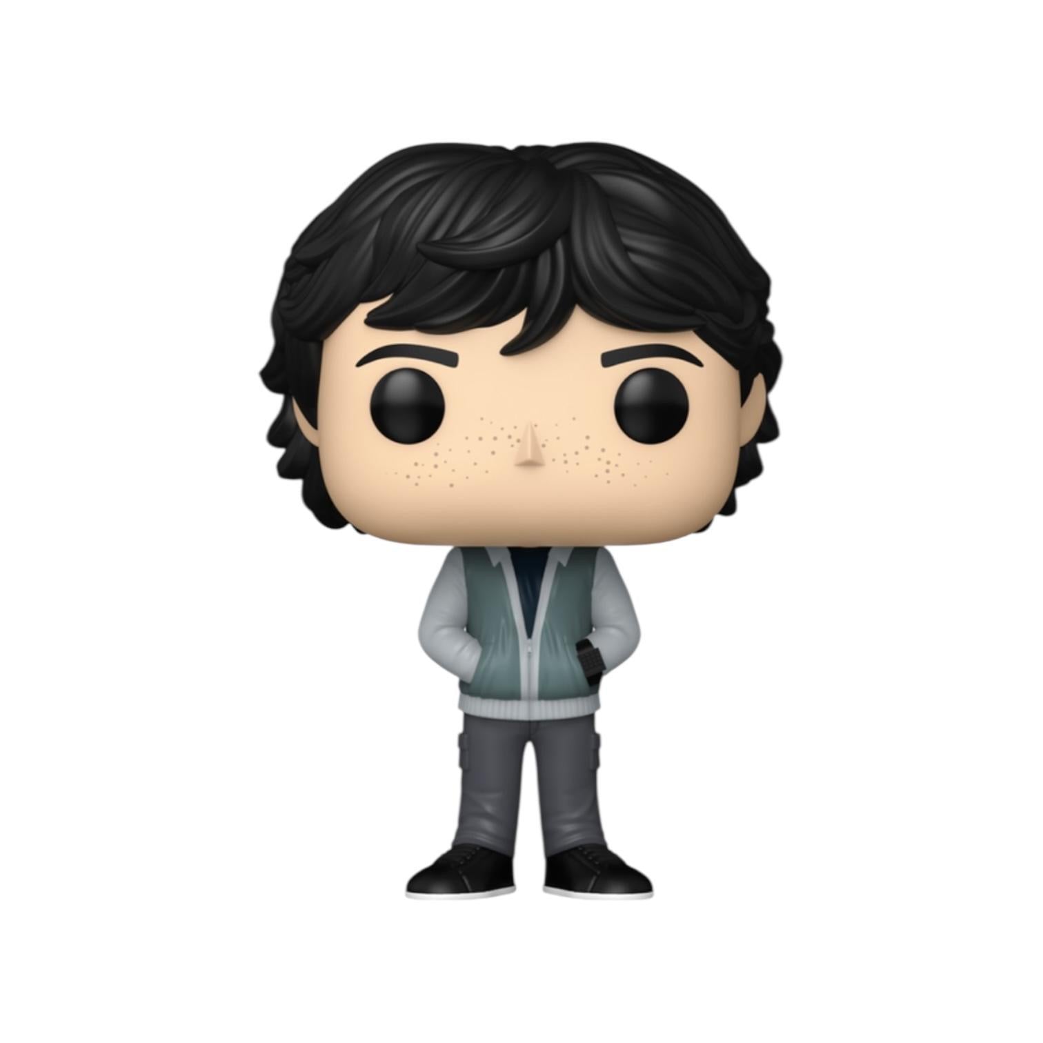 Funko Pop! vinyl figure of a character with black hair and a gray jacket on a white background