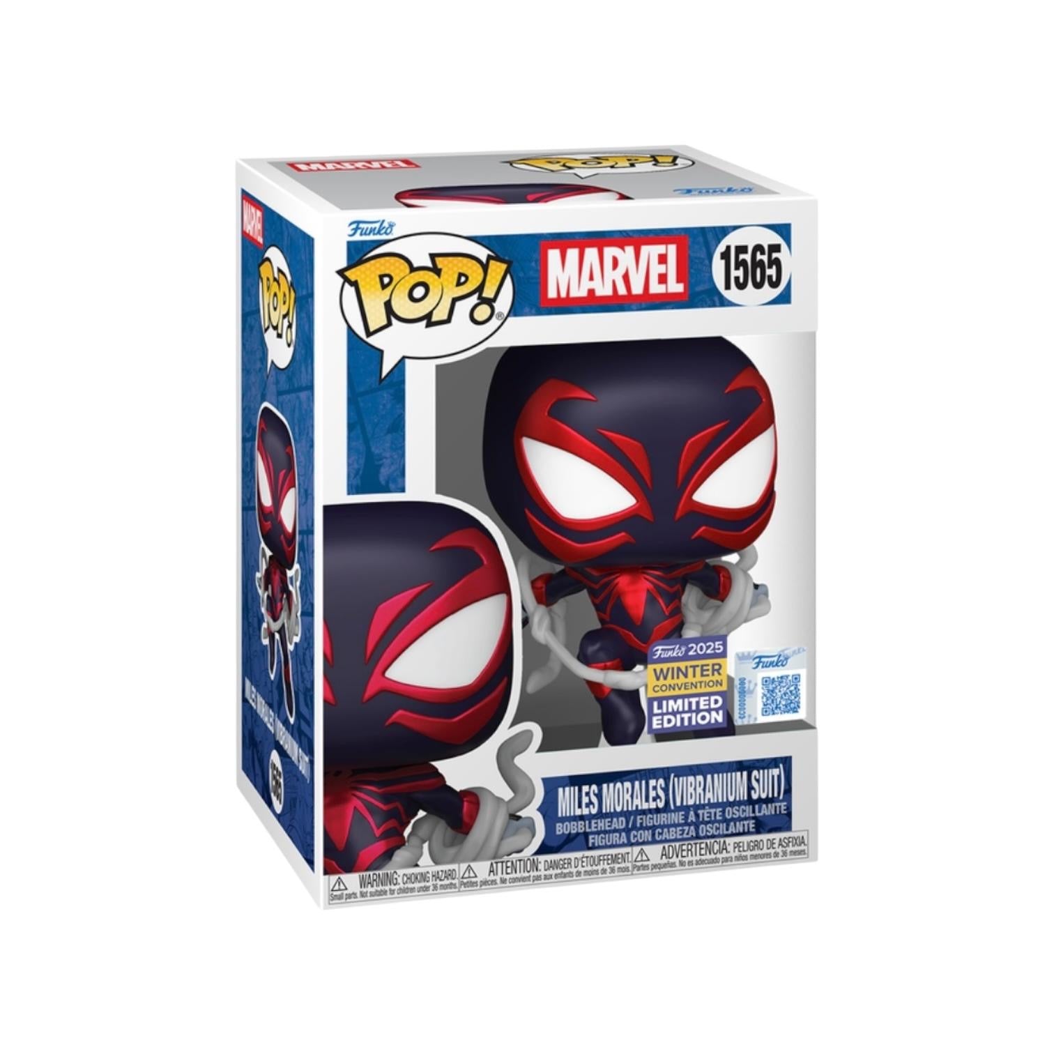 Miles Morales (Vibranium Suit) #1565 Funko Pop! - Marvel - Winter Convention 2025 Exclusive Box