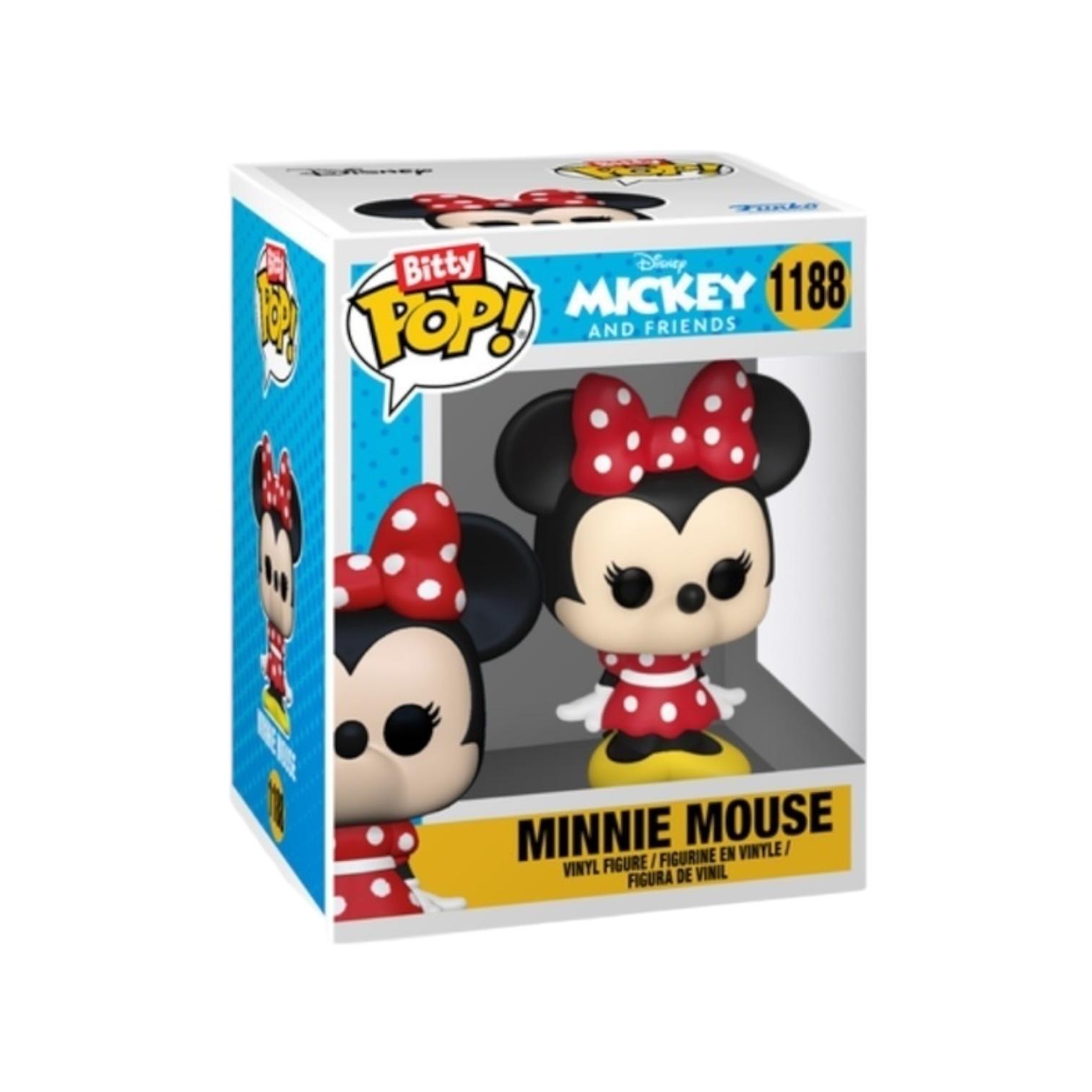 Funko Pop! Minnie Mouse packaging with Bitty Pop! branding on a white background