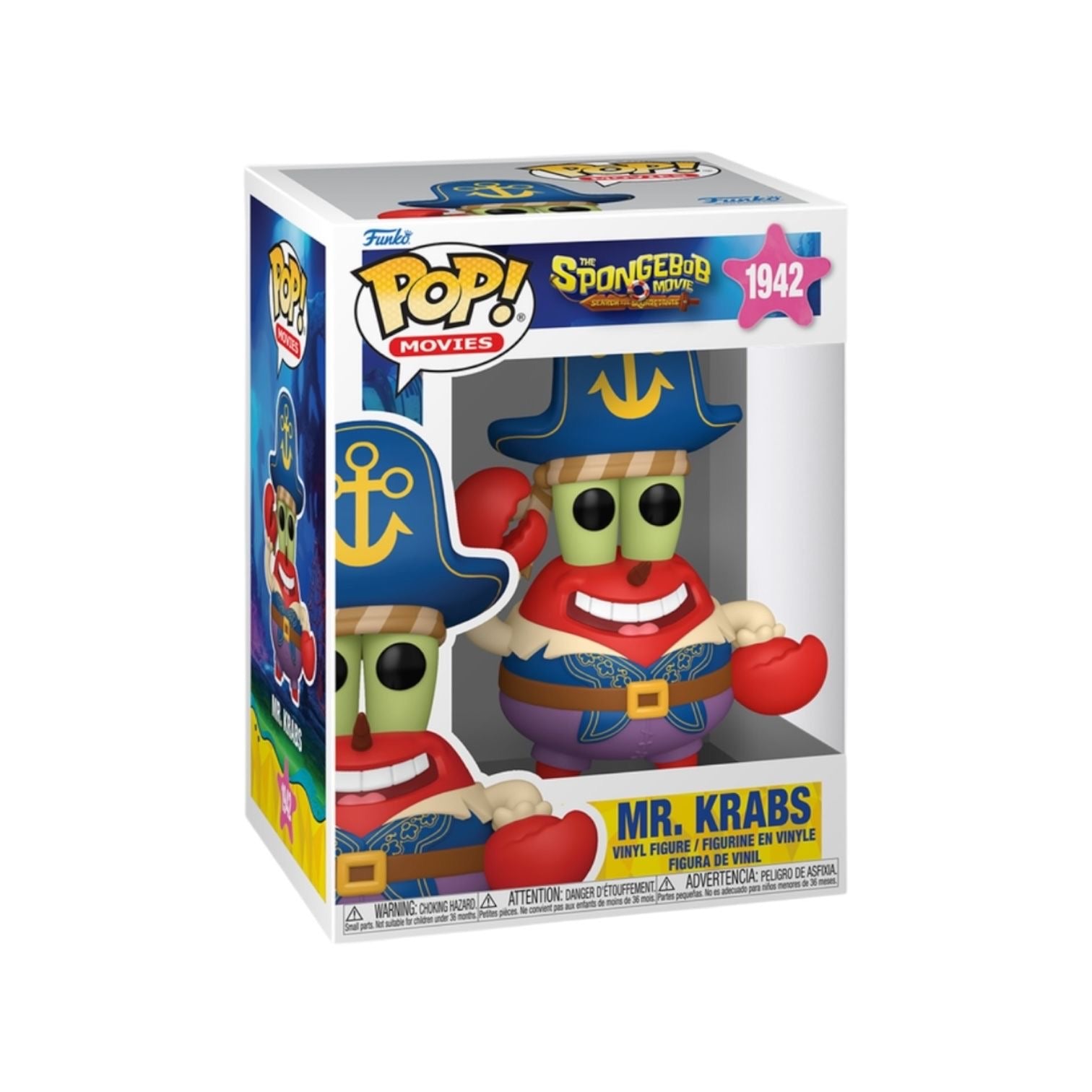Funko Pop! Movies packaging of Mr. Krabs from The SpongeBob Movie