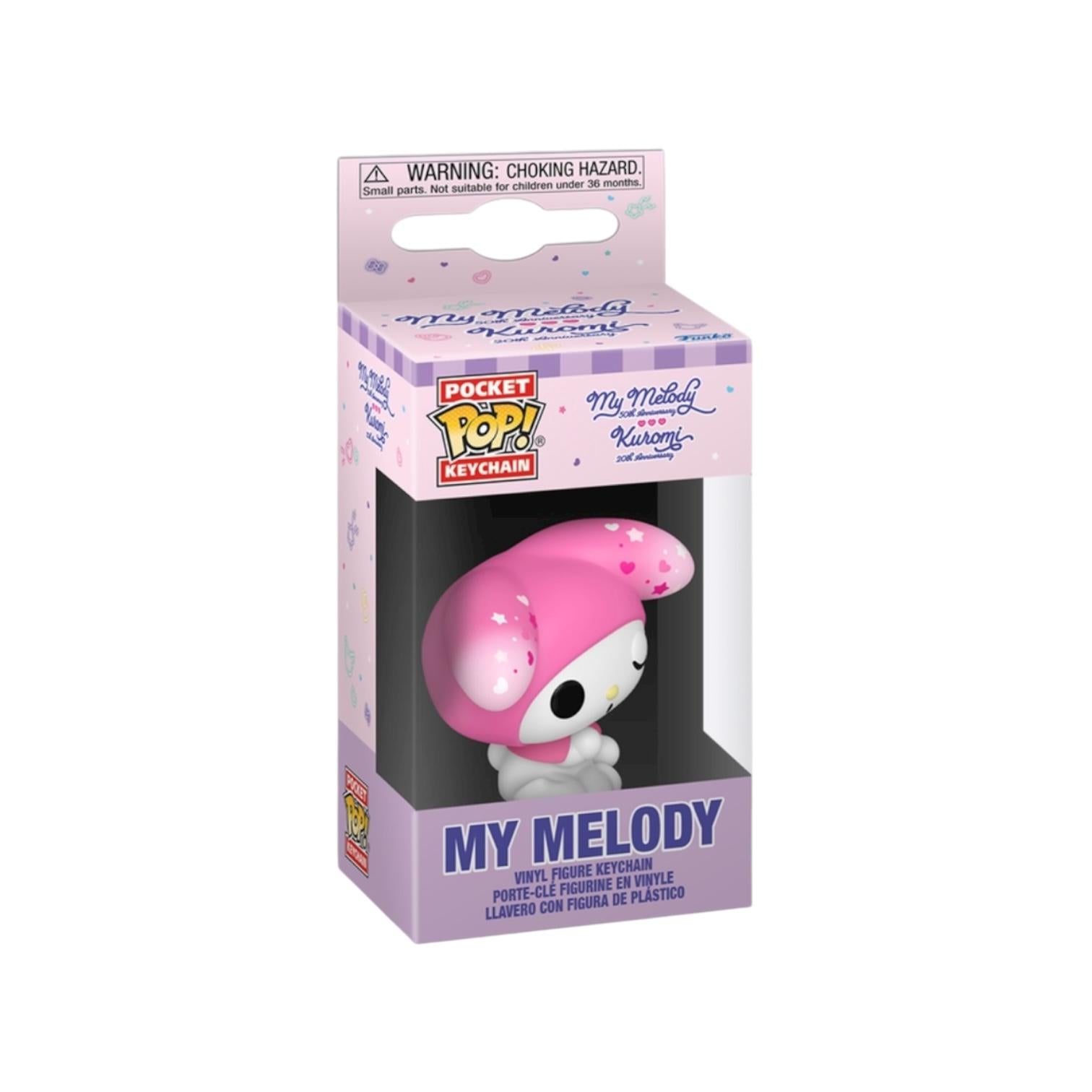 Funko Pop! keychain packaging featuring My Melody on a white background