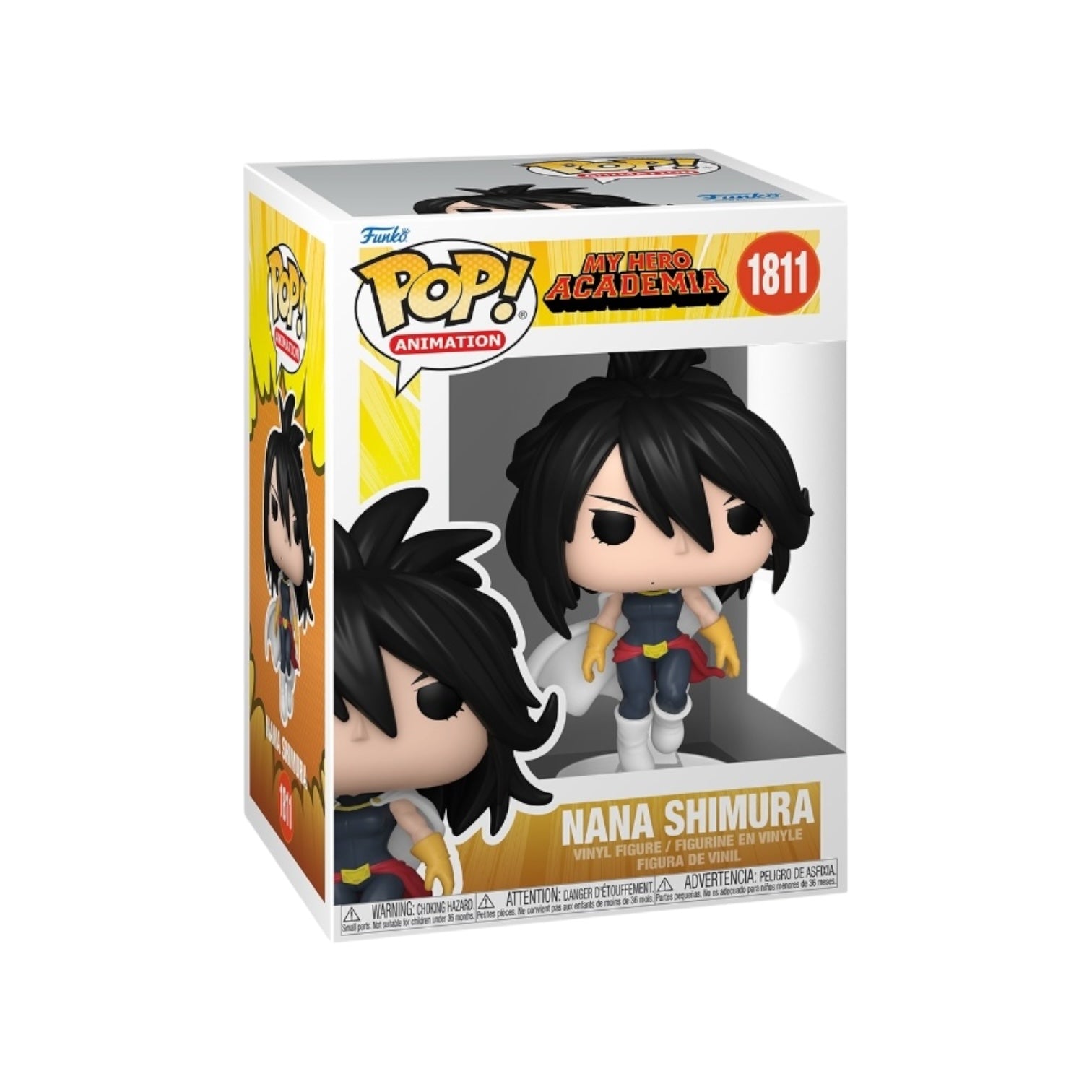 Funko Pop! figure of Nana Shimura from My Hero Academia, showcasing her unique costume and vibrant colors.