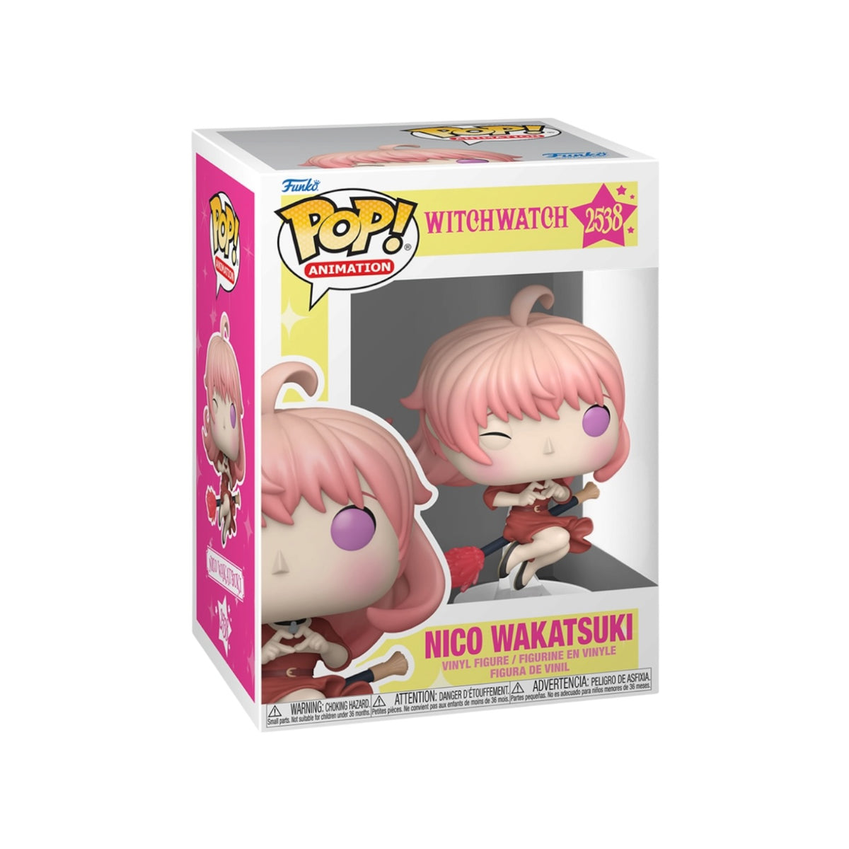 Funko Pop figure of Nico Wakatsuki #2538 from Witch Watch, featuring vibrant colors and detailed design.
