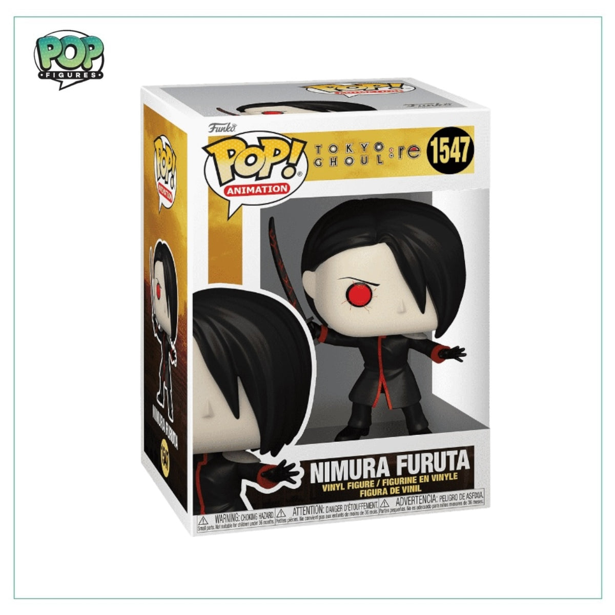 Tokyo Ghoul's Nimura Furuta Funko Pop! #1547, showcasing the character's distinctive features and style.