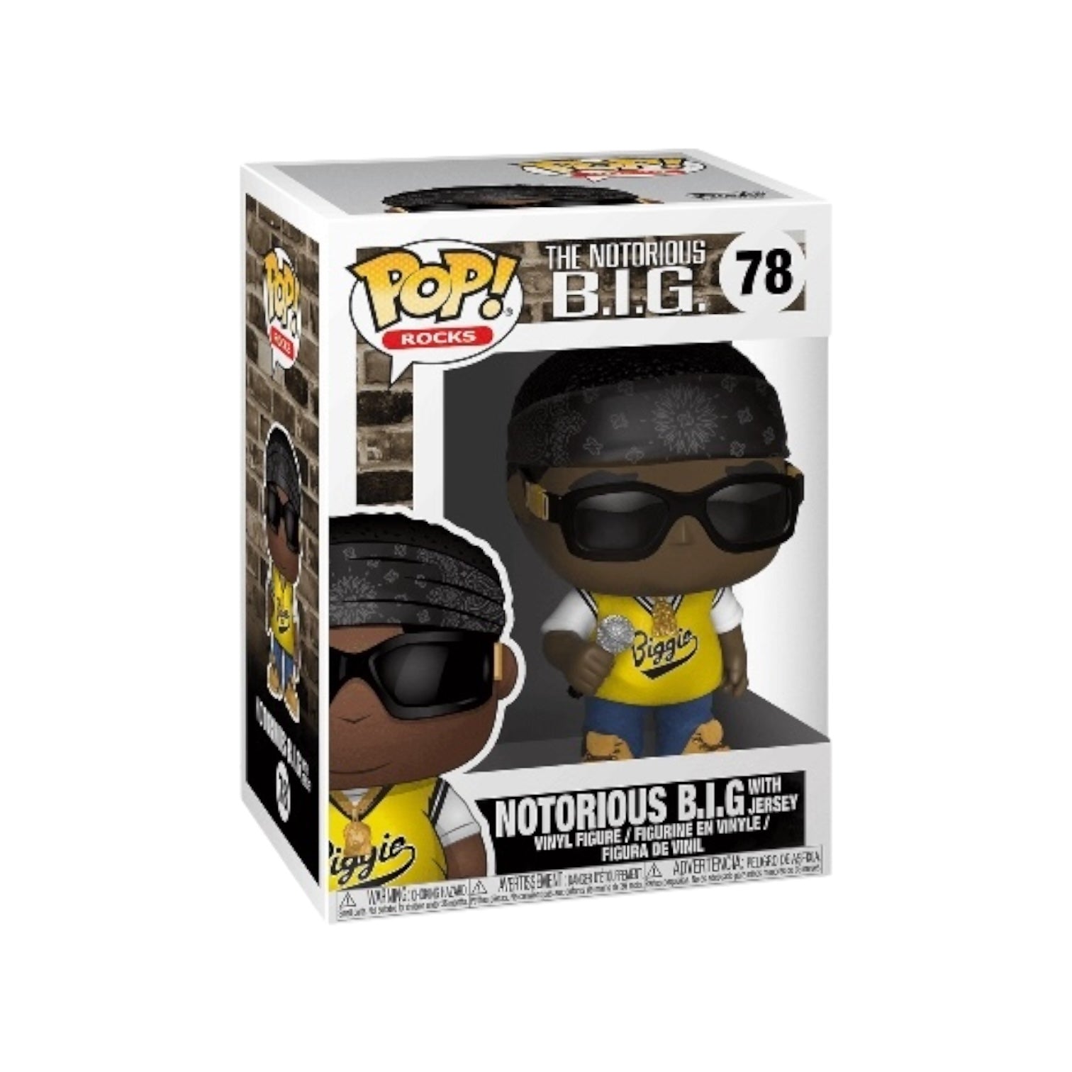 Collectible Funko Pop! of Notorious B.I.G. in jersey #78, representing his influence and legacy in the music world.
