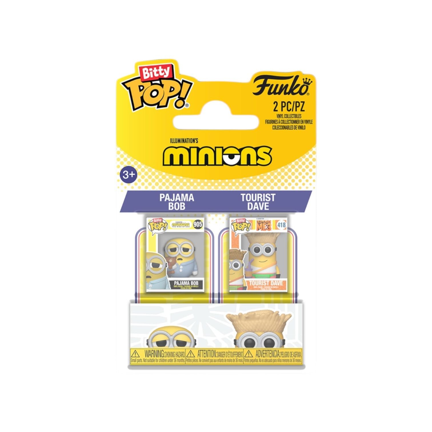 Pajama Bob & Tourist Dave 2 pack Bitty Pop - Minions - PREORDER