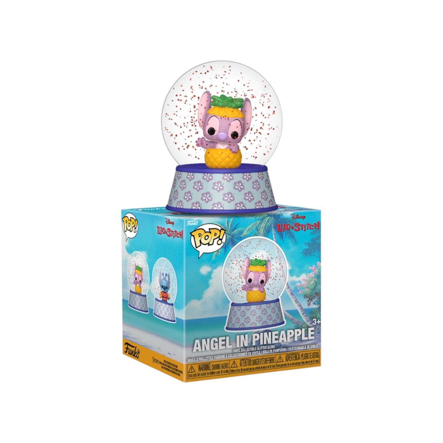 Angel in Pineapple Mini Glitter Globe - Lilo & Stitch