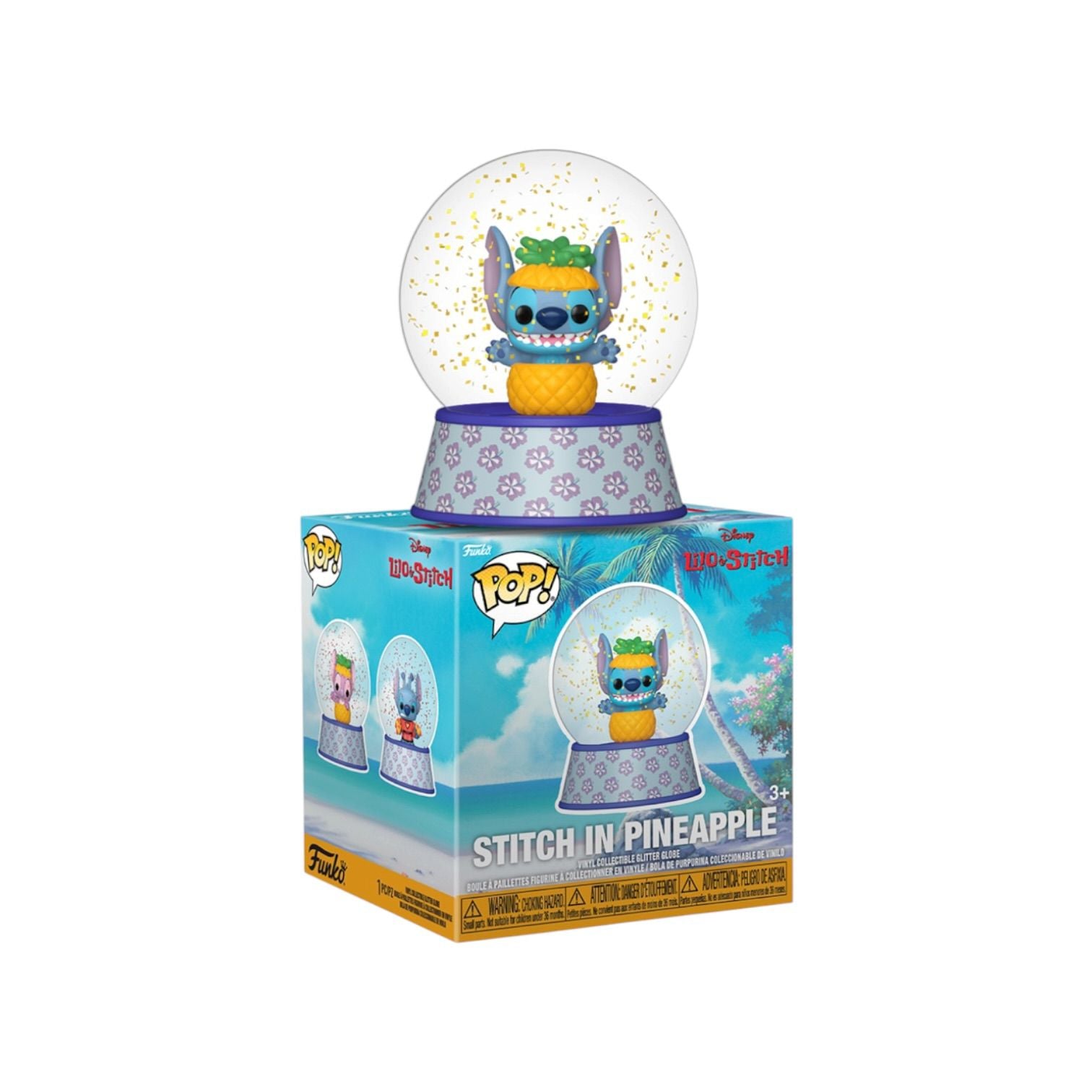 Stitch in Pineapple Mini Glitter Globe - Lilo & Stitch