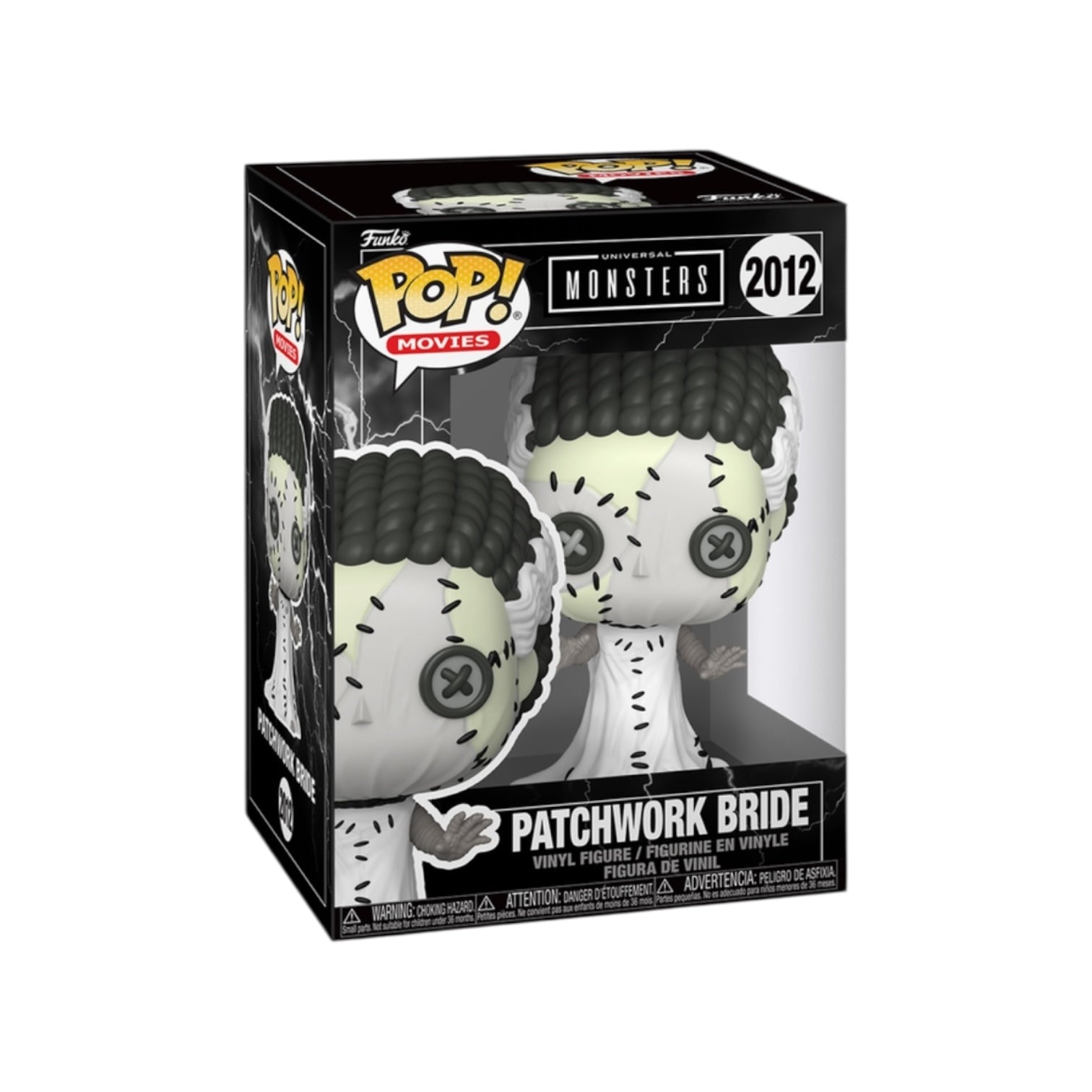 Funko Pop! vinyl figure packaging of the Patchwork Bride from Universal Monsters on a white background