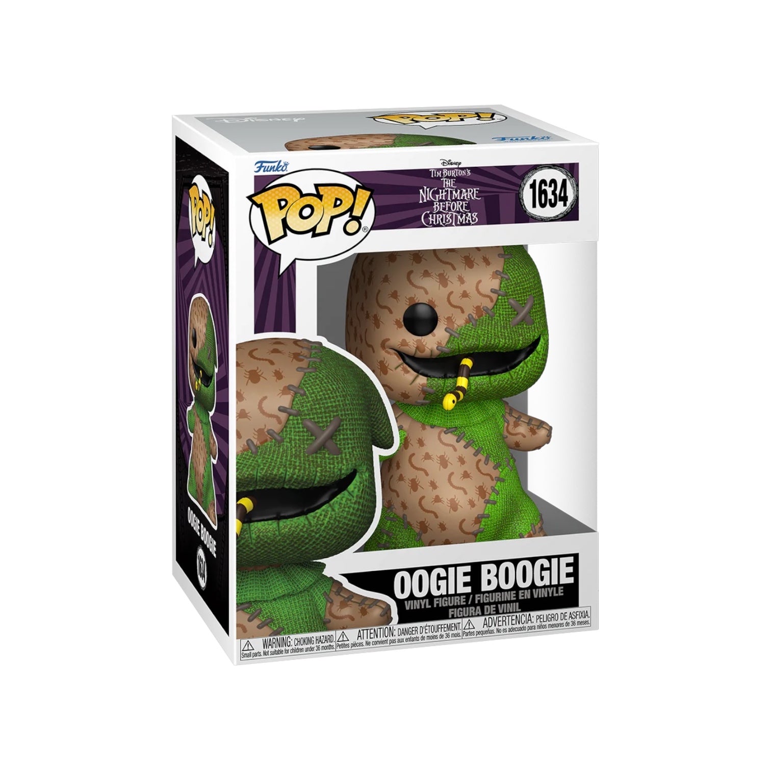 Funko Pop! #1634 features Patchwork Oogie Boogie from The Nightmare Before Christmas, now available for preorder.