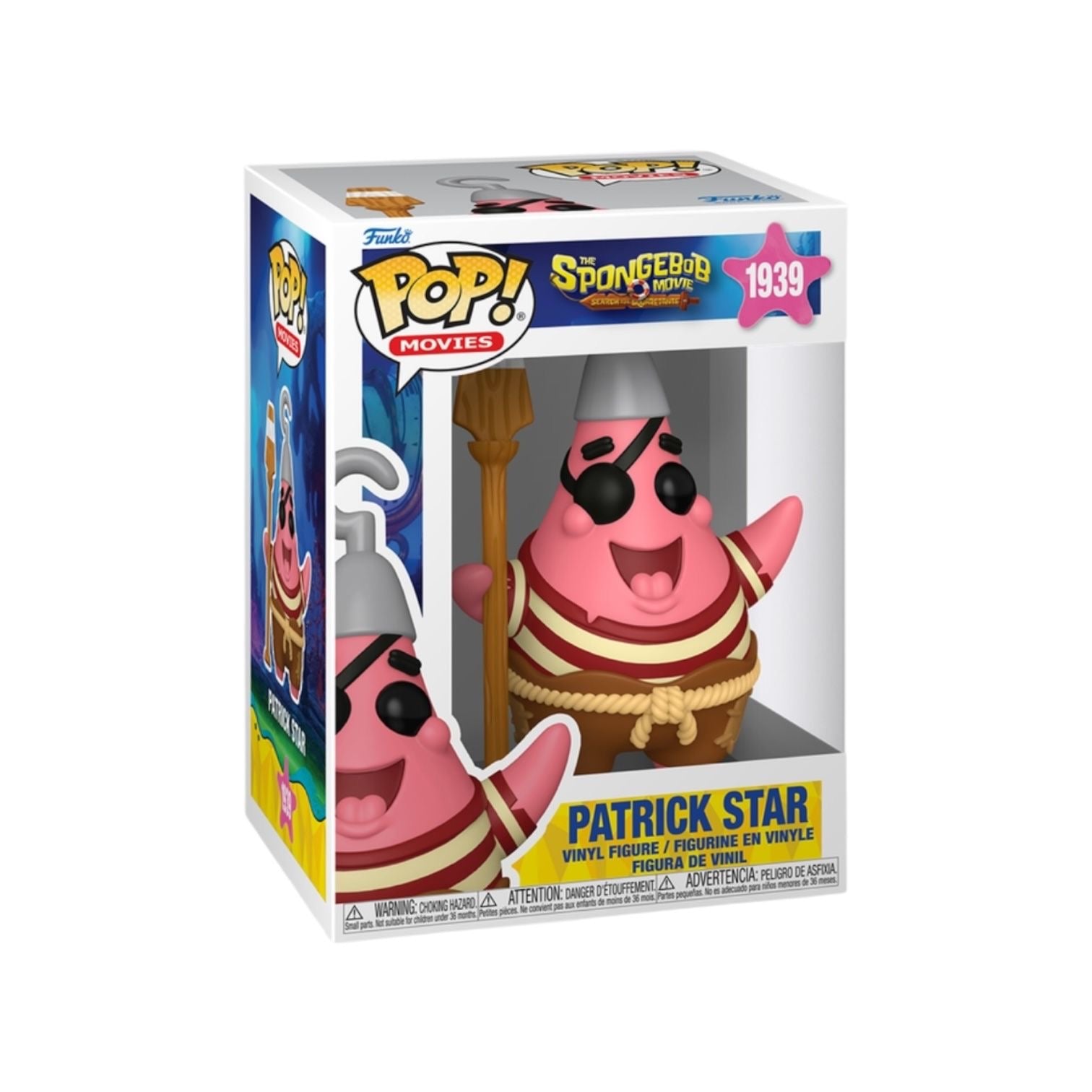 Funko Pop! Patrick Star figure in a box with SpongeBob branding