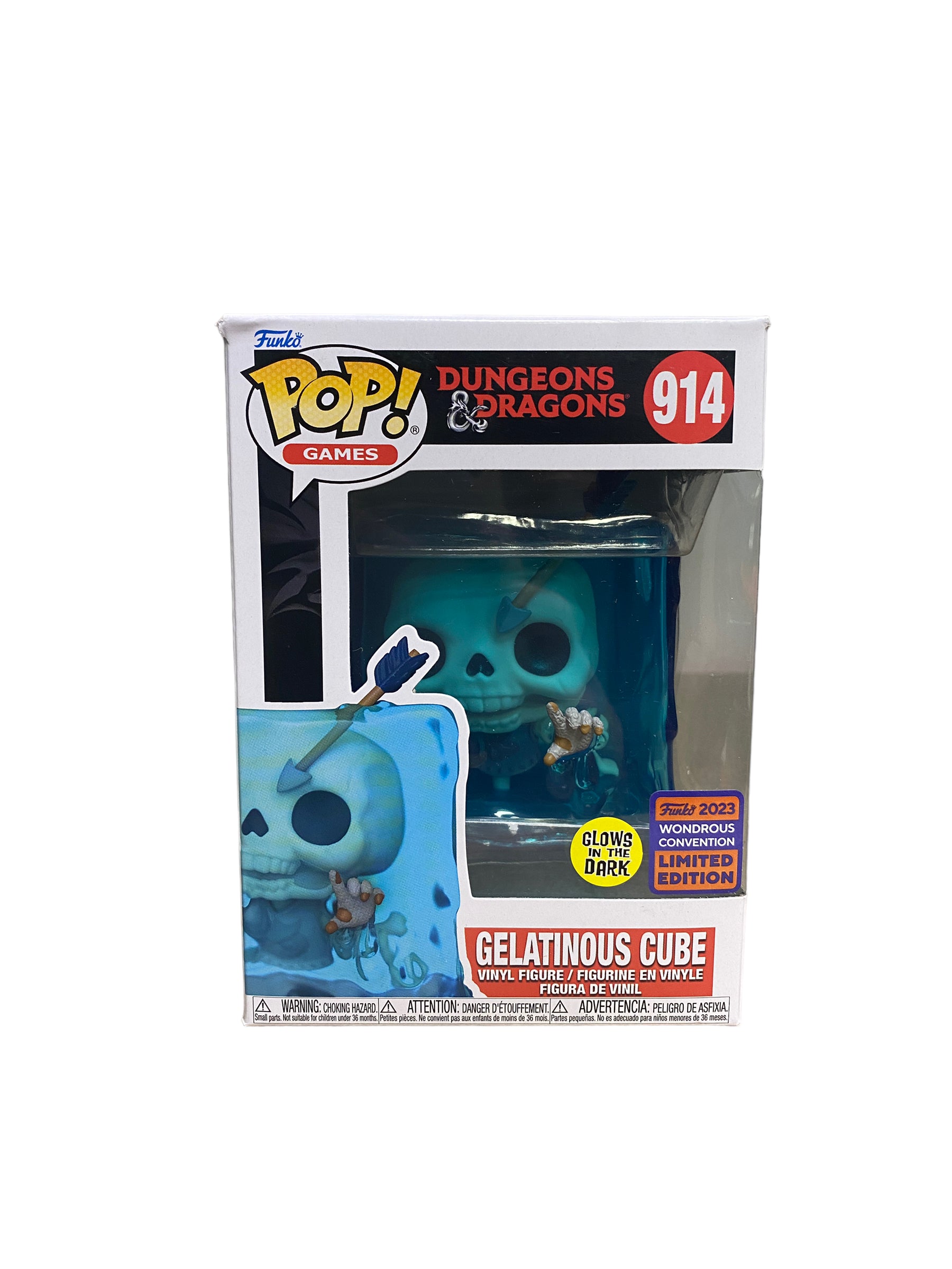 Gelatinous Cube #914 (Blue Glows in the Dark) Funko Pop! - Dungeons & Dragons - Wondercon 2023 Show Only Exclusive - Condition 8.5/10