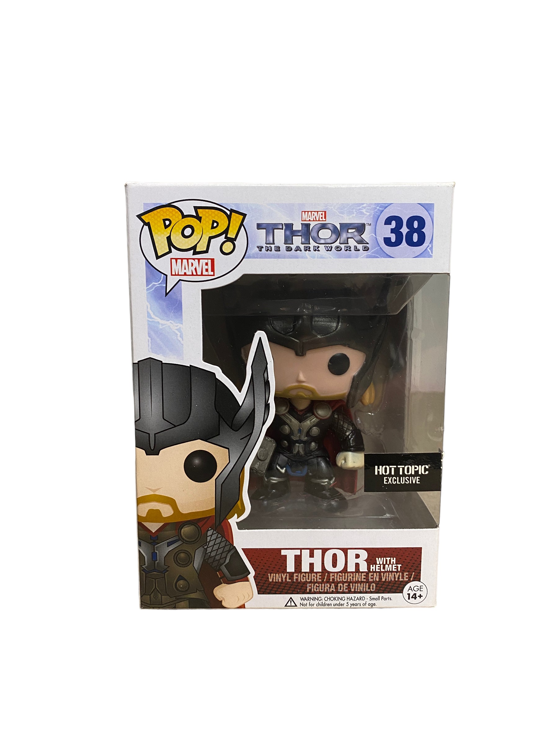 Thor with Helmet #38 Funko Pop! - Thor the Dark World - 2013 Pop! - Hot Topic Exclusive - Condition 8/10