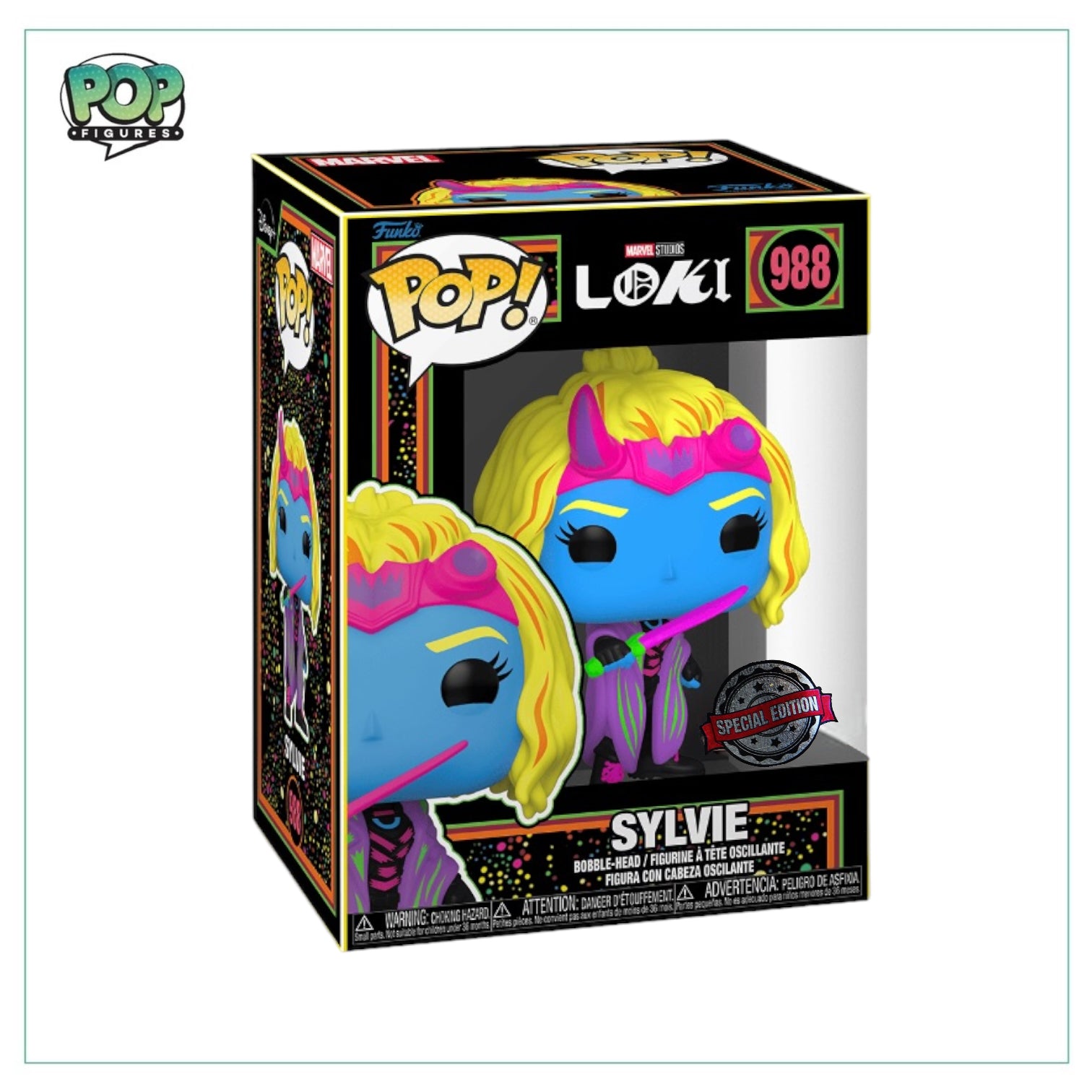 Sylvie #988 (Blacklight) Funko Pop! - Loki - Special Edition