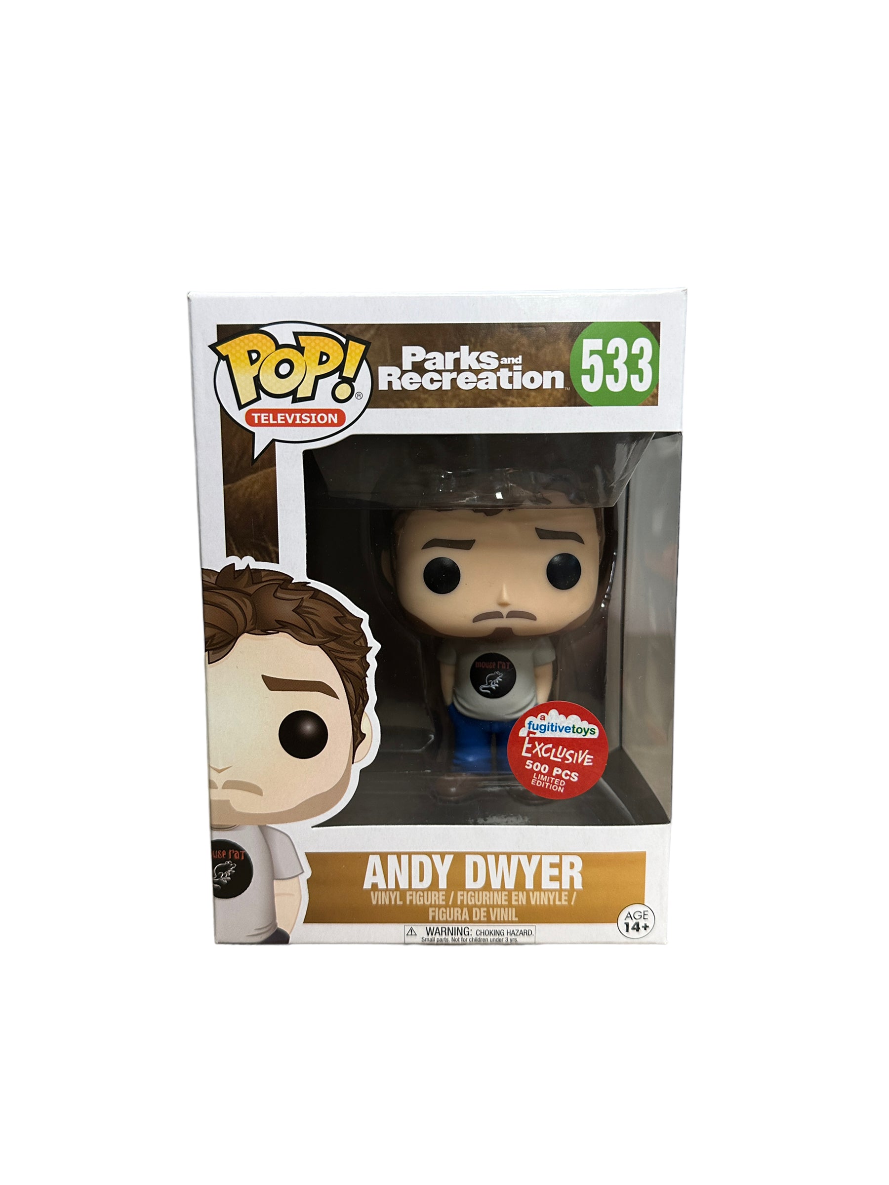Andy Dwyer #533 (Mouse Rat T-Shirt) Funko Pop! - Parks and Recreation - Fugitive Toys Exclusive LE500 Pcs - Condition 9/10