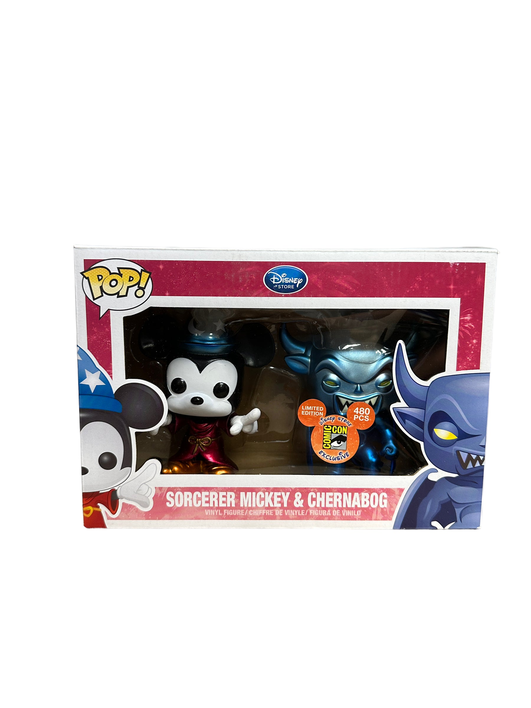 Sorcerer Mickey & Chernabog (Metallic) 2 Pack Funko Pop! - Disney Series 4 - SDCC Disney Store 2012 Exclusive LE480 Pcs - Condition 8/10