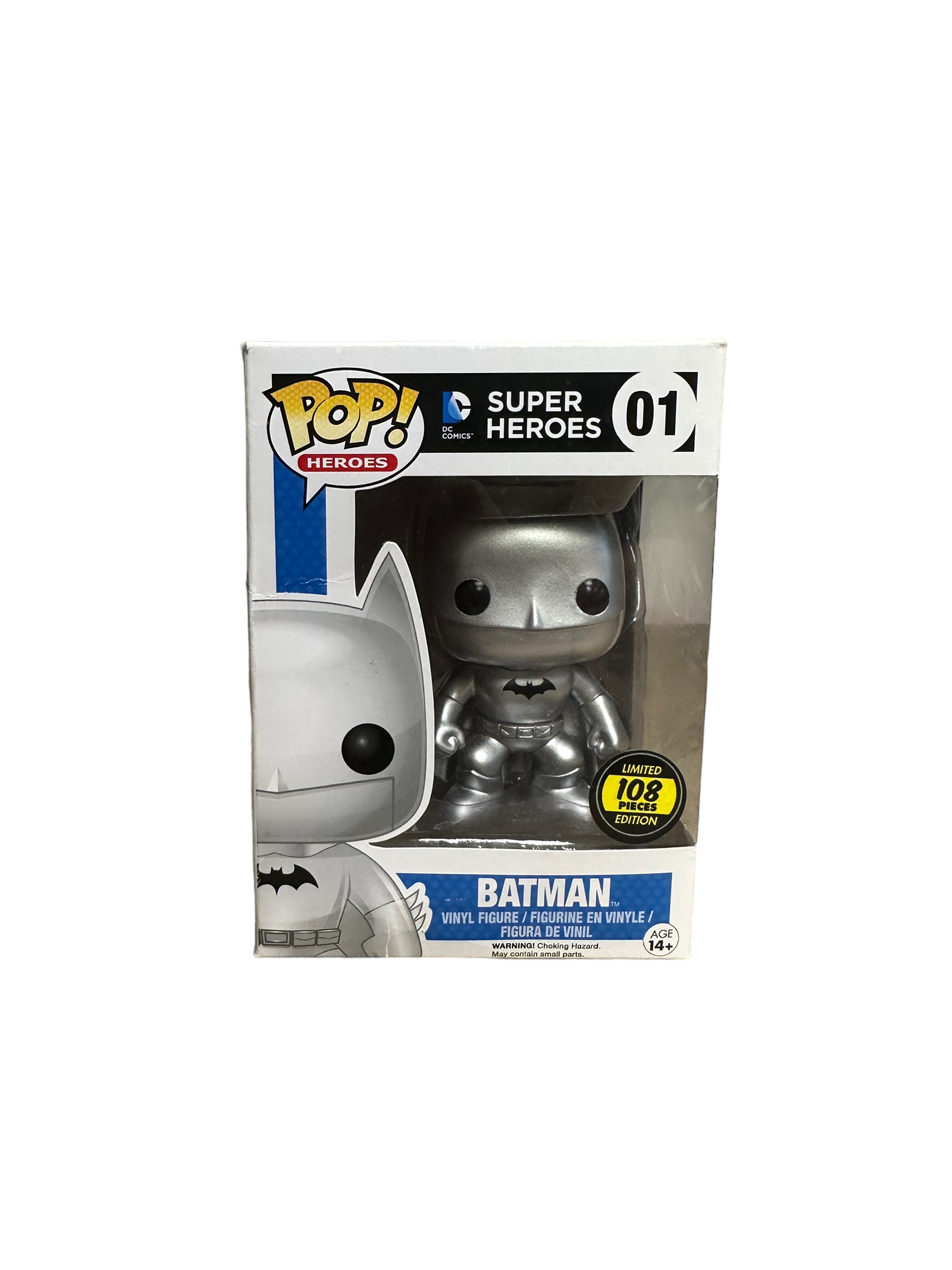 Batman #01 (Silver) Funko Pop! - DC Super Heroes - Hot Topic Employees Exclusive LE108 Pcs - Condition 6/10