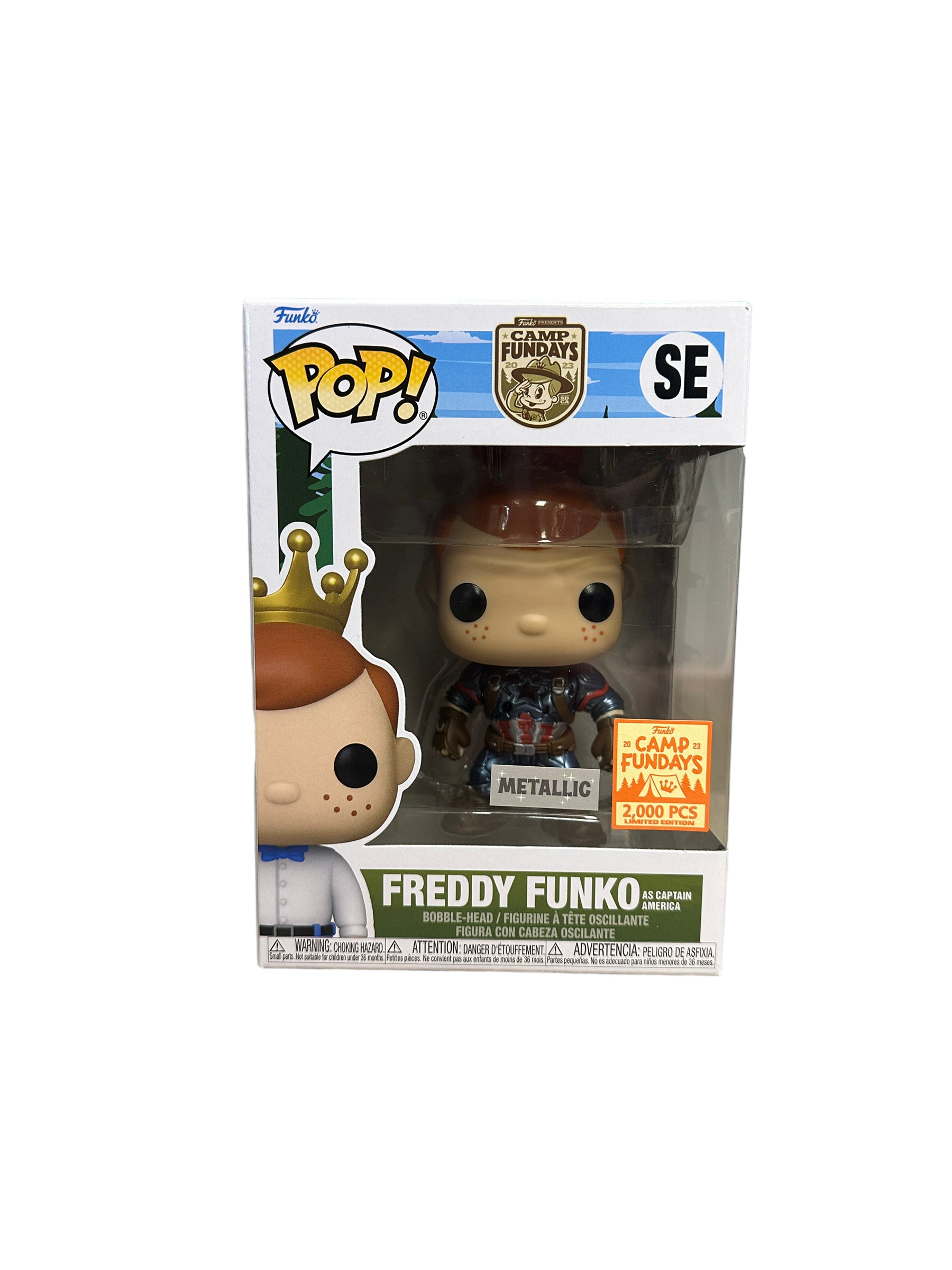 Freddy Funko as Captain America (Metallic) Funko Pop! - Avengers Infinity War - Camp Fundays 2023 Exclusive LE2000 Pcs - Condition 9.5/10