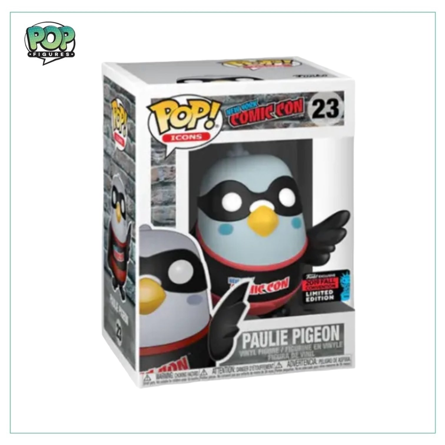 Paulie Pigeon (Black) #23 Funko Pop!  - Icons, - 2019 NYCC Limited Edition