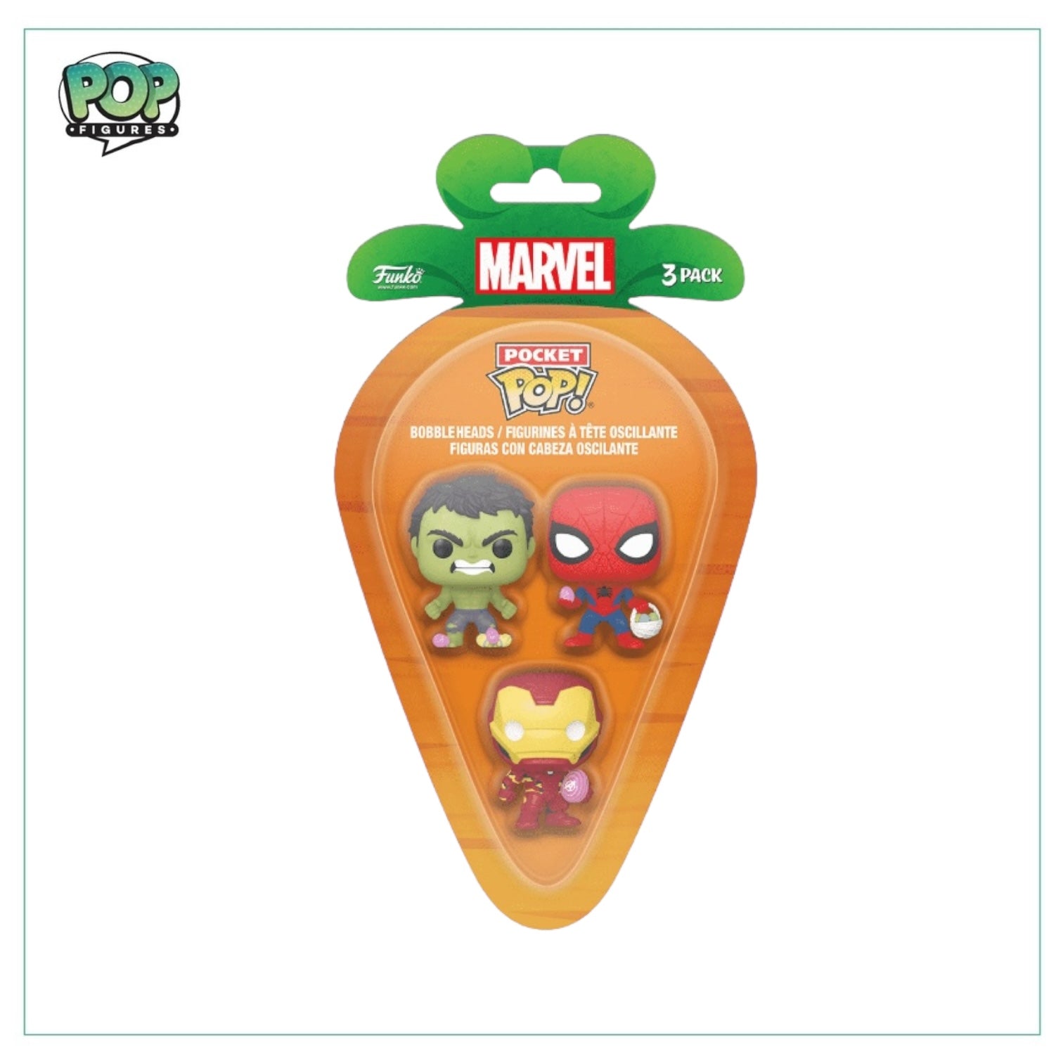Spider-man, Iron-man, Hulk Funko Carrot Pocket Pop - Marvel