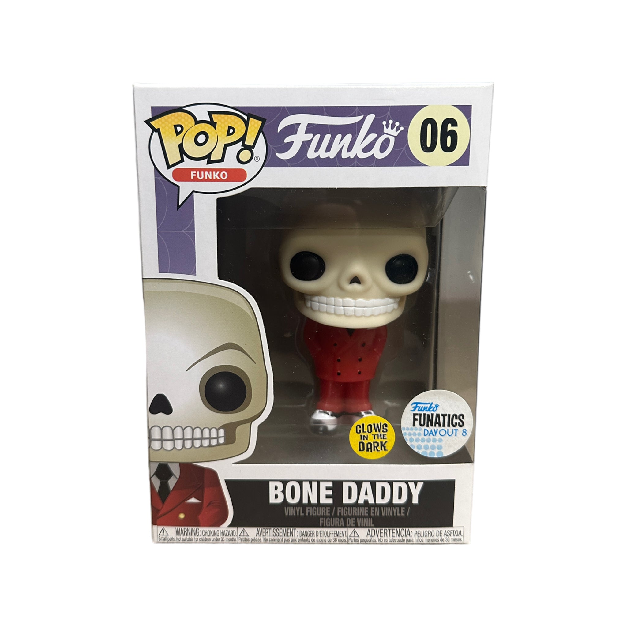 Bone Daddy #06 (Red Suit)(Glows in the Dark) Funko Pop! - Funko Fanatics Day Out 8 Exclusive - Condition 9/10